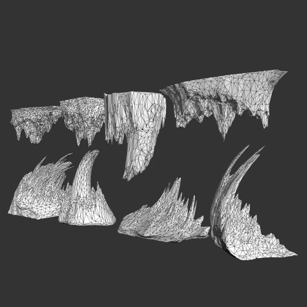 Low poly Curve Ice Spike 230503