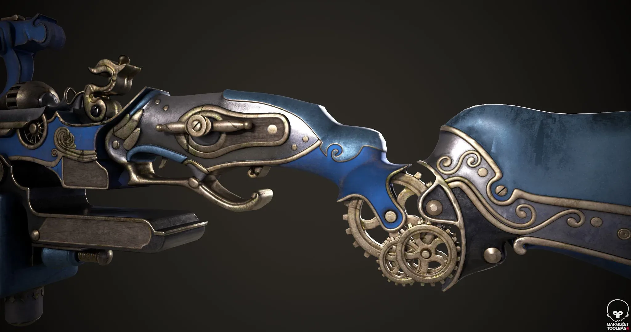 Steampunk Gun Low-Poly 3D model