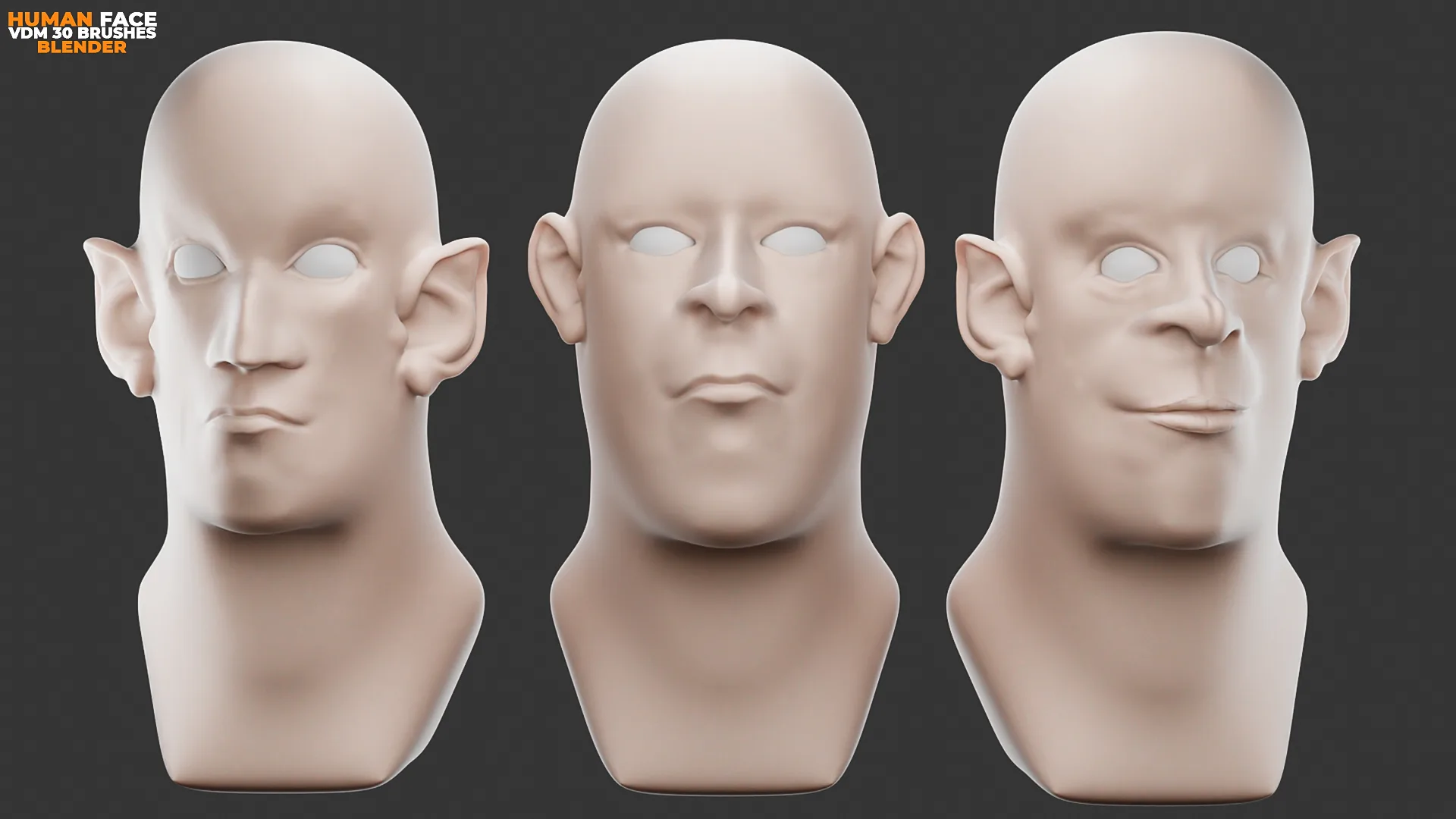 Human Face Vdm Brushes For Blender. Asset Browser.