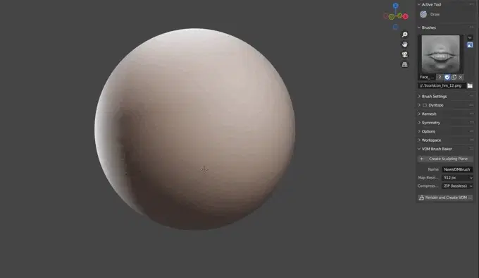 Human Face Vdm Brushes For Blender. Asset Browser.