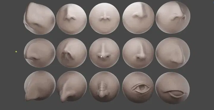 Human Face Vdm Brushes For Blender. Asset Browser.
