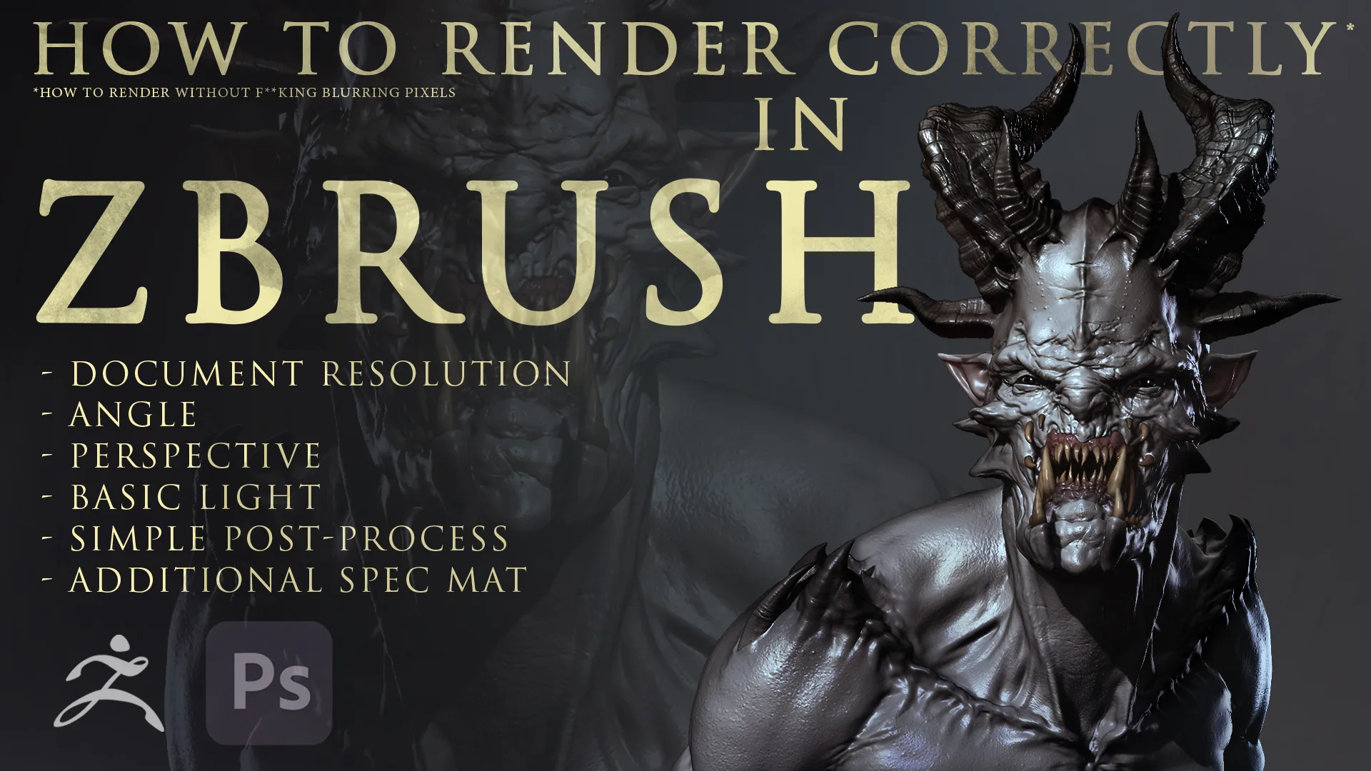 How to render correctly in ZBRUSH [RUS\ENG]