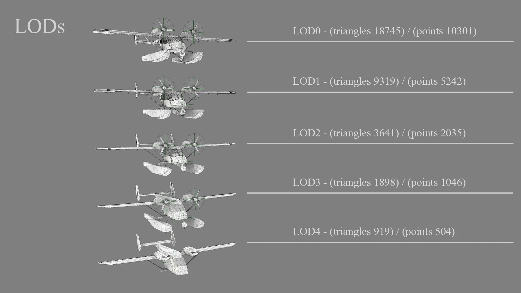 Airplane Accord-201 Floatsplane with four liveries