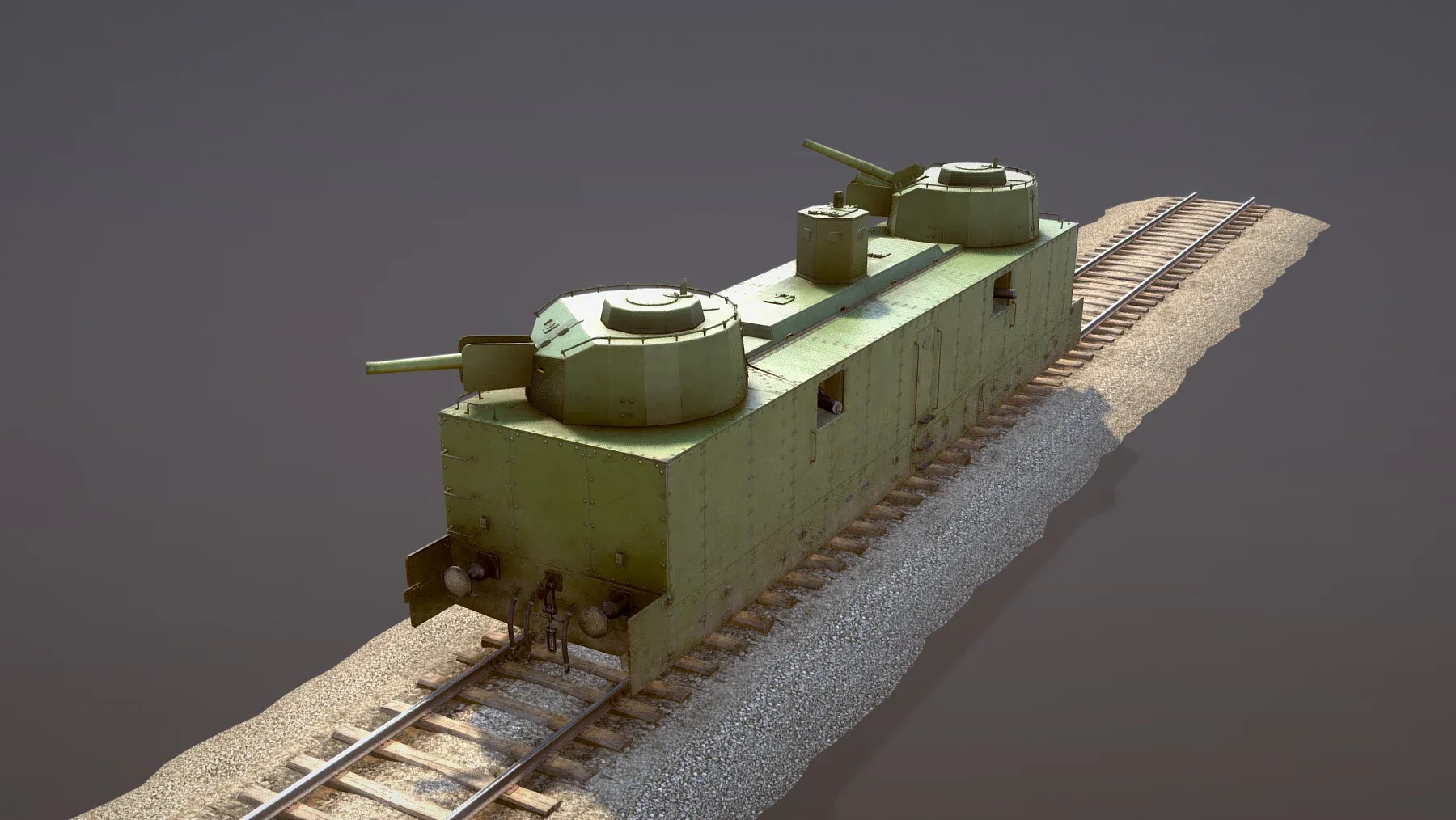 Armored Train PL-37 Railway Light Artillery Wagon