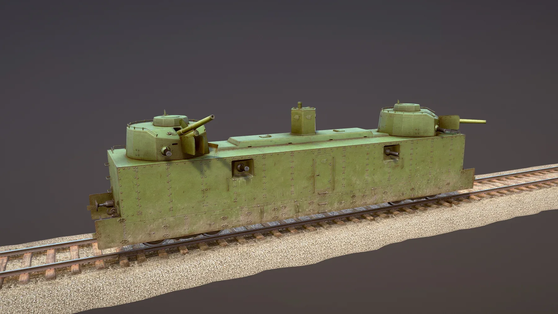 Armored Train PL-37 Railway Light Artillery Wagon