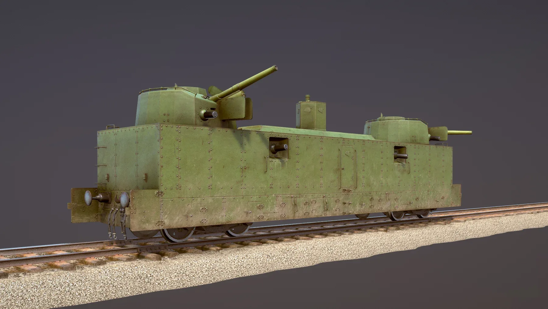 Armored Train PL-37 Railway Light Artillery Wagon