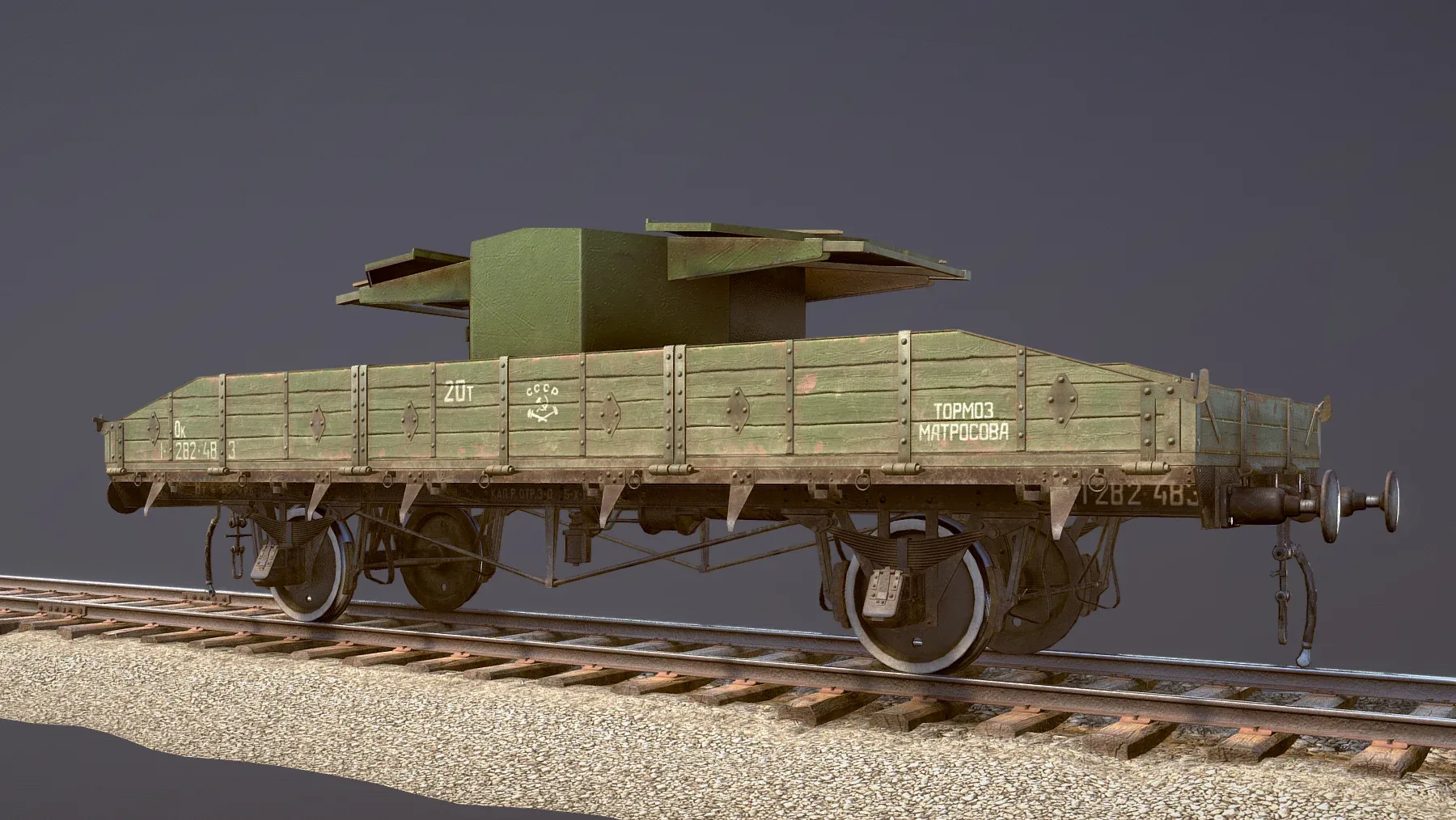 Armored Train SPU-BP Railway Anti-aircraft Platform