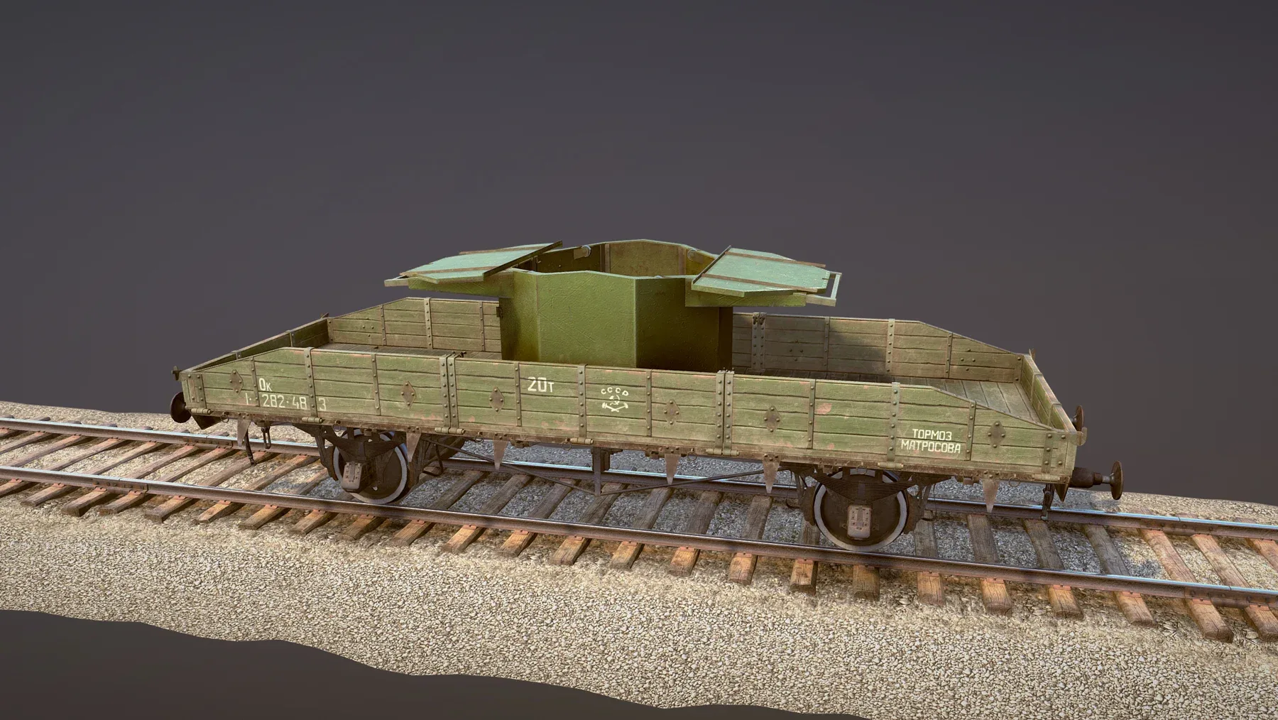 Armored Train SPU-BP Railway Anti-aircraft Platform