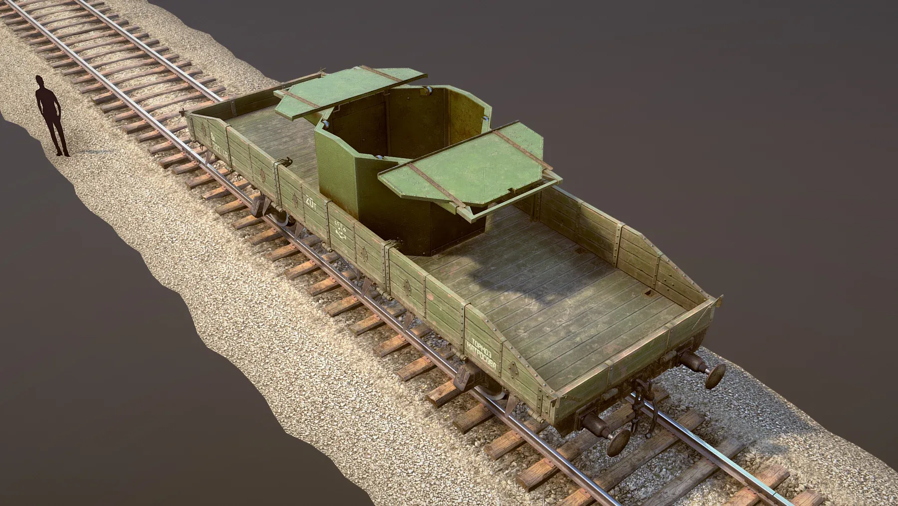 Armored Train SPU-BP Railway Anti-aircraft Platform