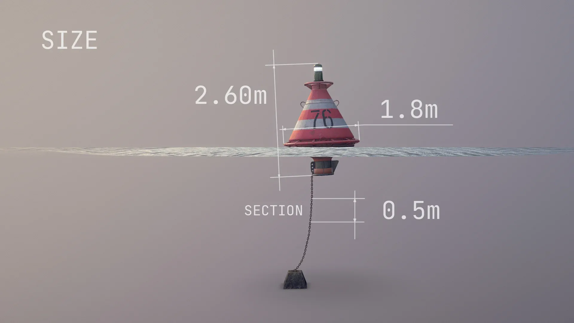 Buoy River RB-4-01 Turn Safe Water Mark