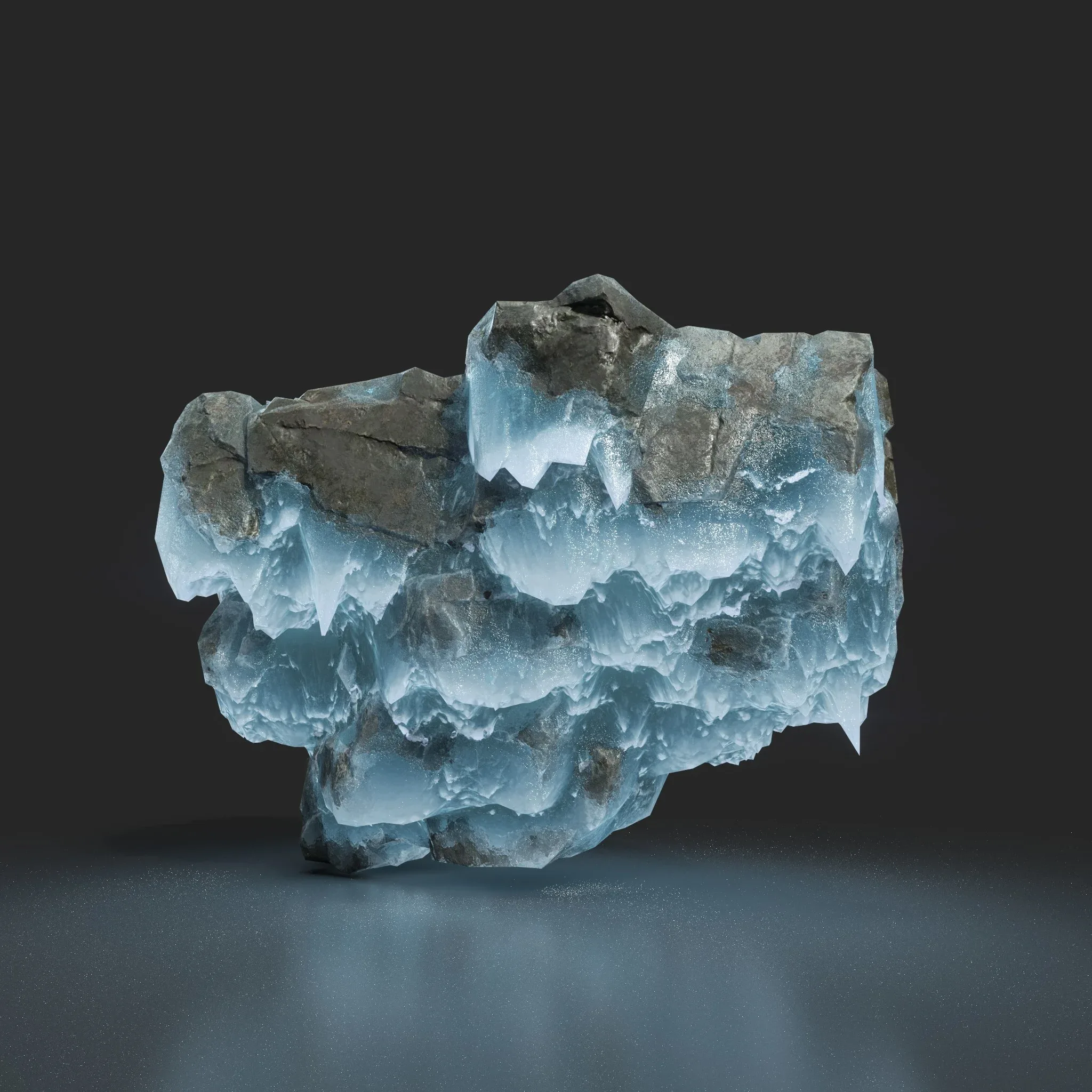 Low poly Frozen Rock 230505