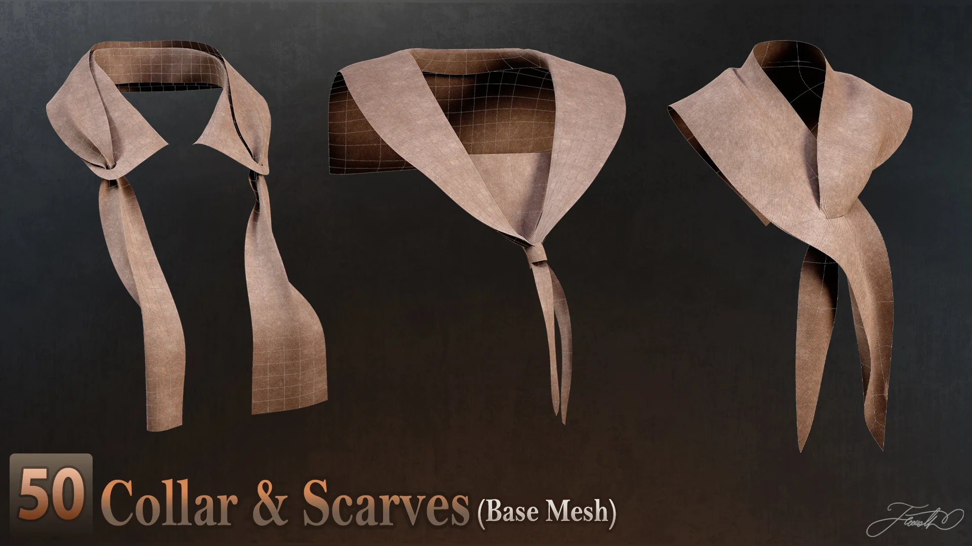 50 Collar & Scarves (Base Mesh) - Vol 01