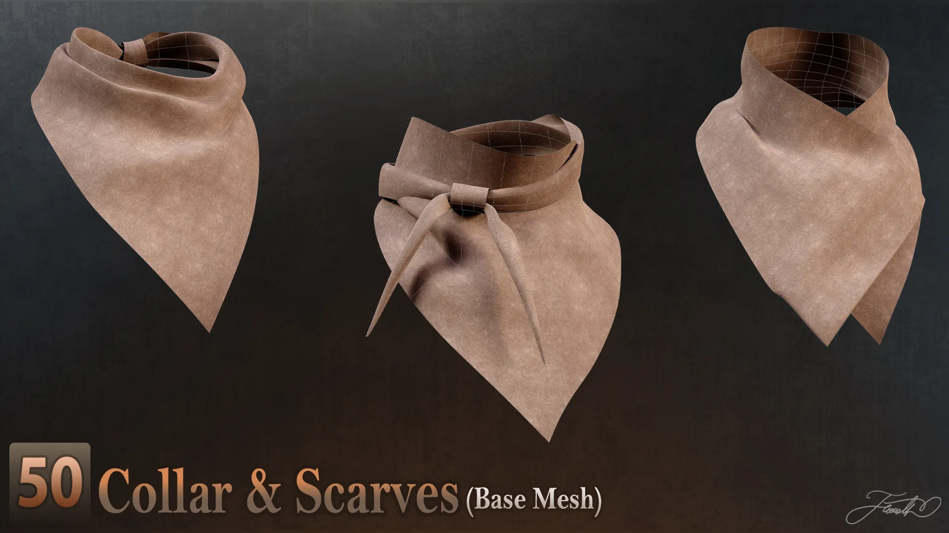 50 Collar & Scarves (Base Mesh) - Vol 01