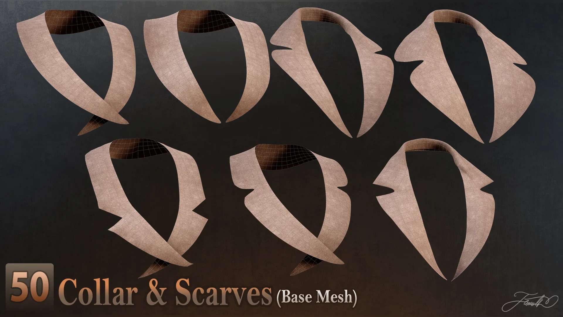 50 Collar & Scarves (Base Mesh) - Vol 01