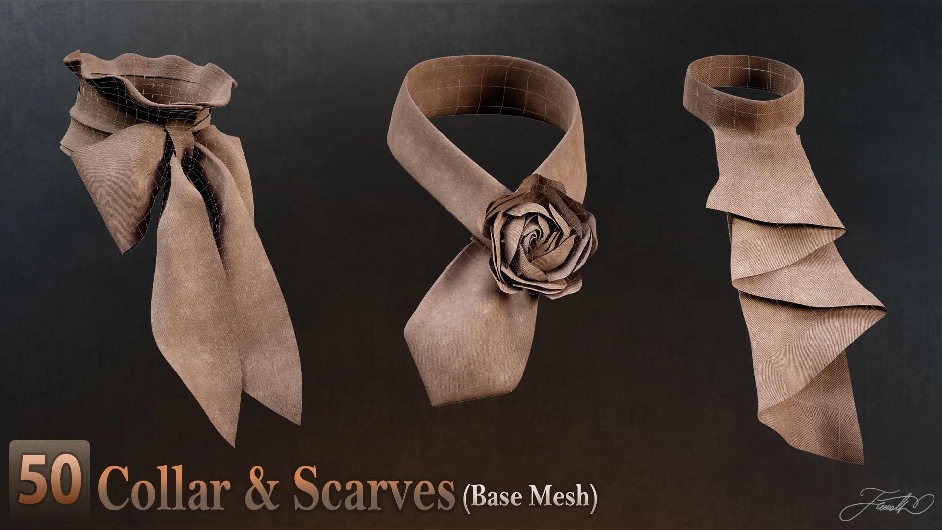 50 Collar & Scarves (Base Mesh) - Vol 01