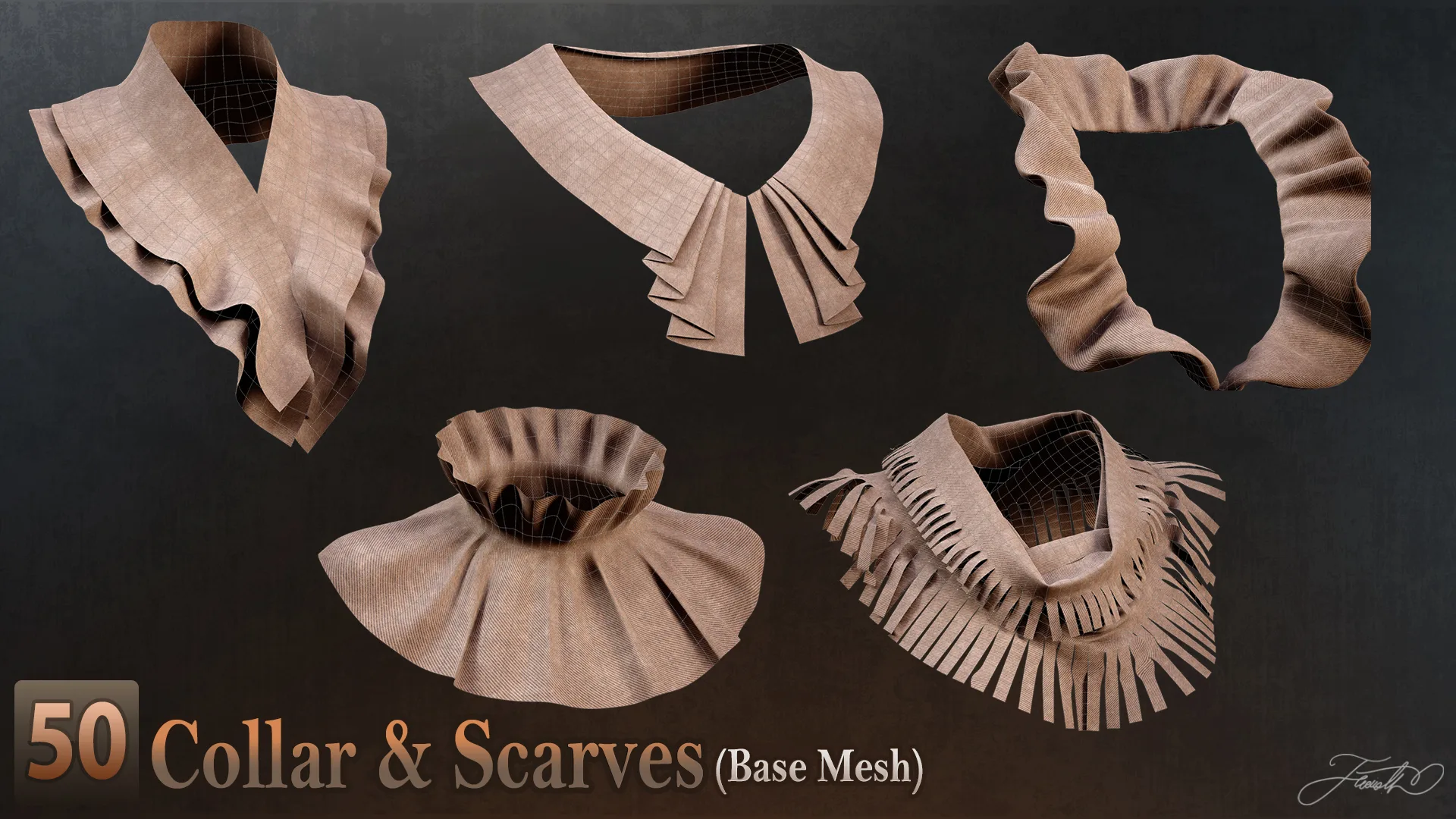 50 Collar & Scarves (Base Mesh) - Vol 01