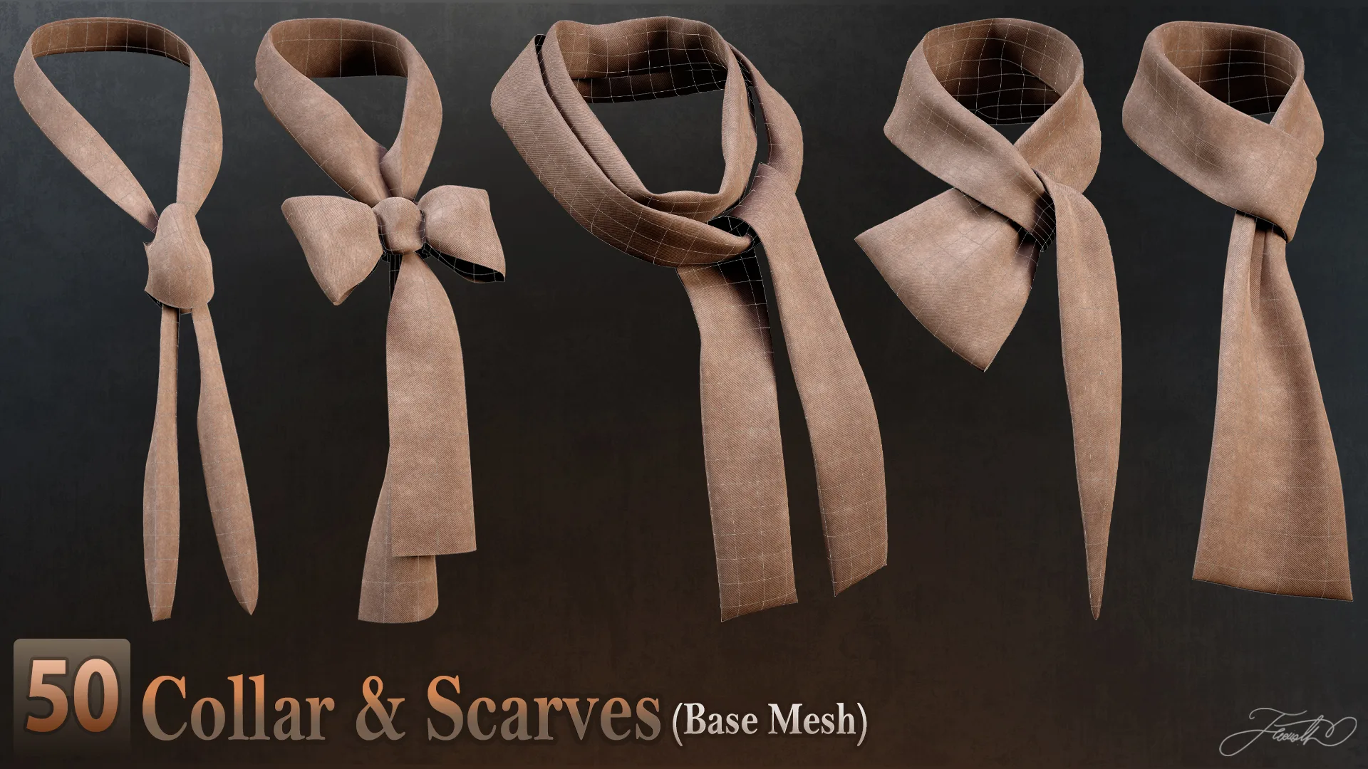 50 Collar & Scarves (Base Mesh) - Vol 01