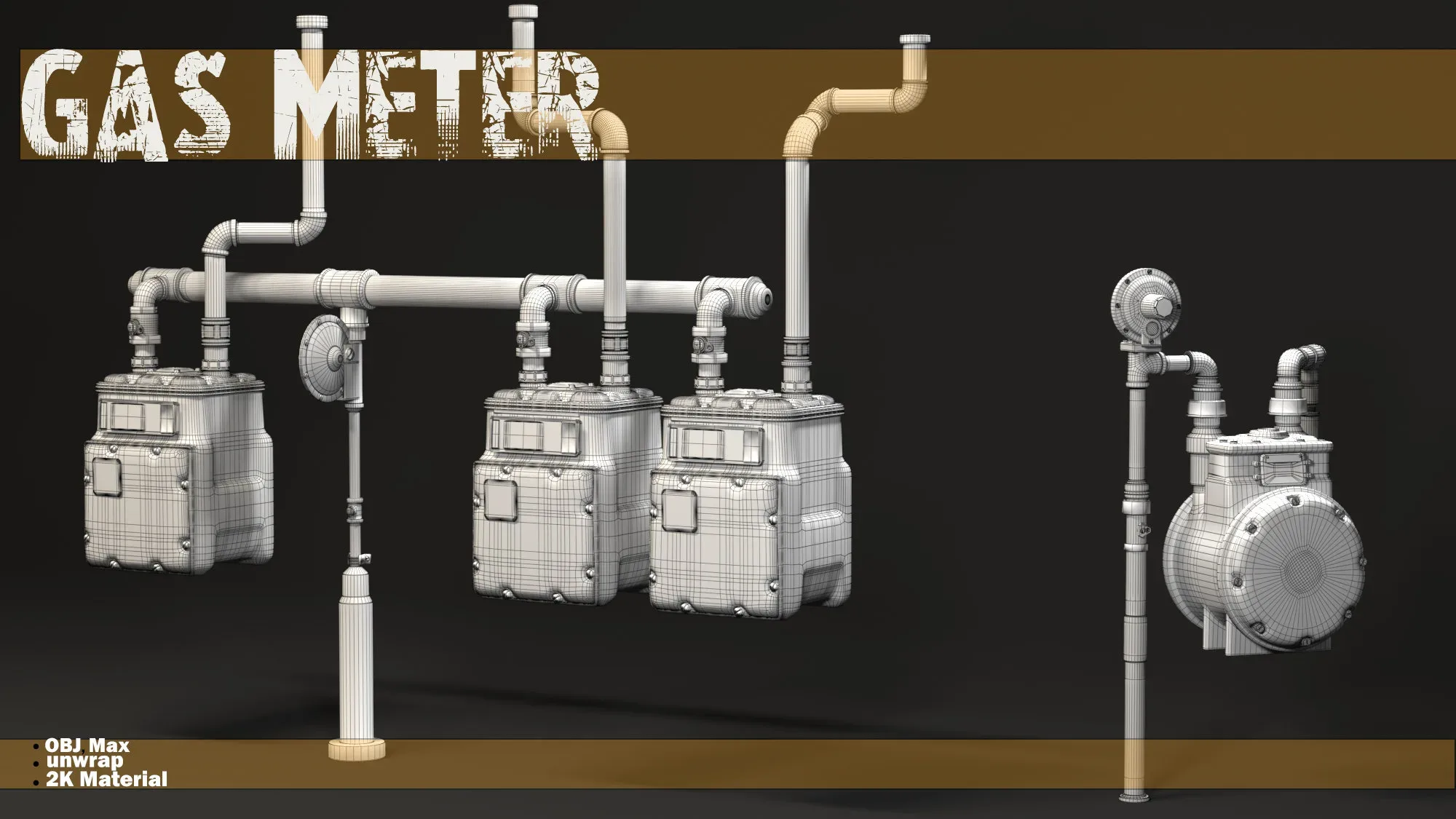 2 Game asset 3D model _ Gas Meter