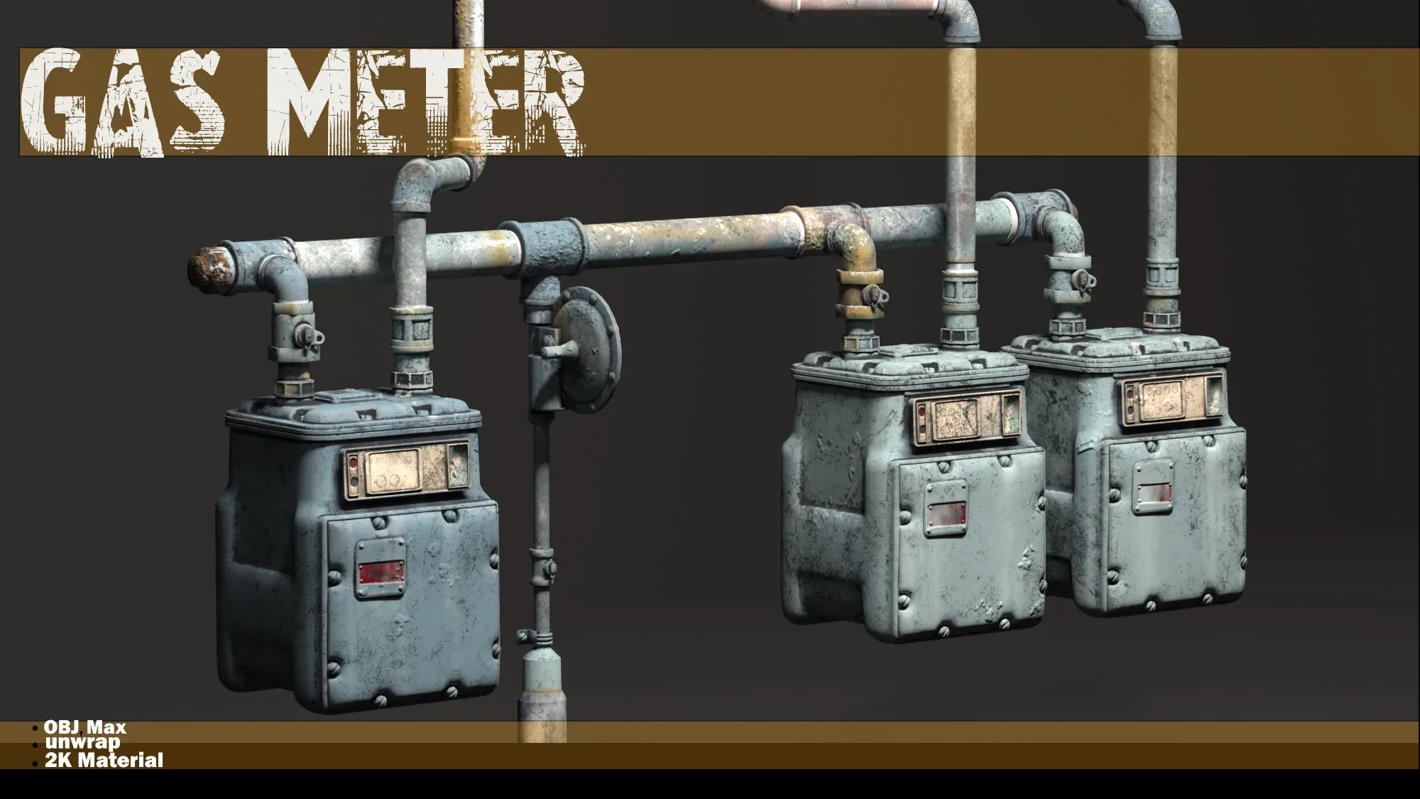 2 Game asset 3D model _ Gas Meter