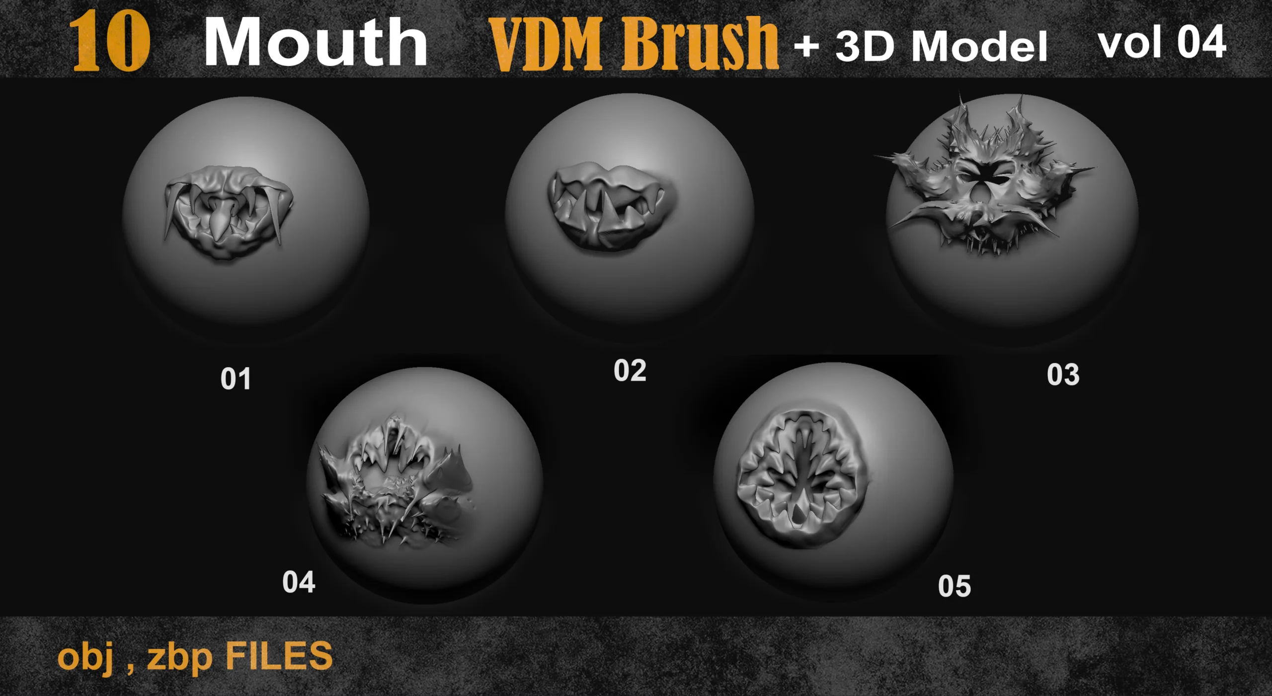 10 Mouth VDM Brush + 3d Model Vol 04