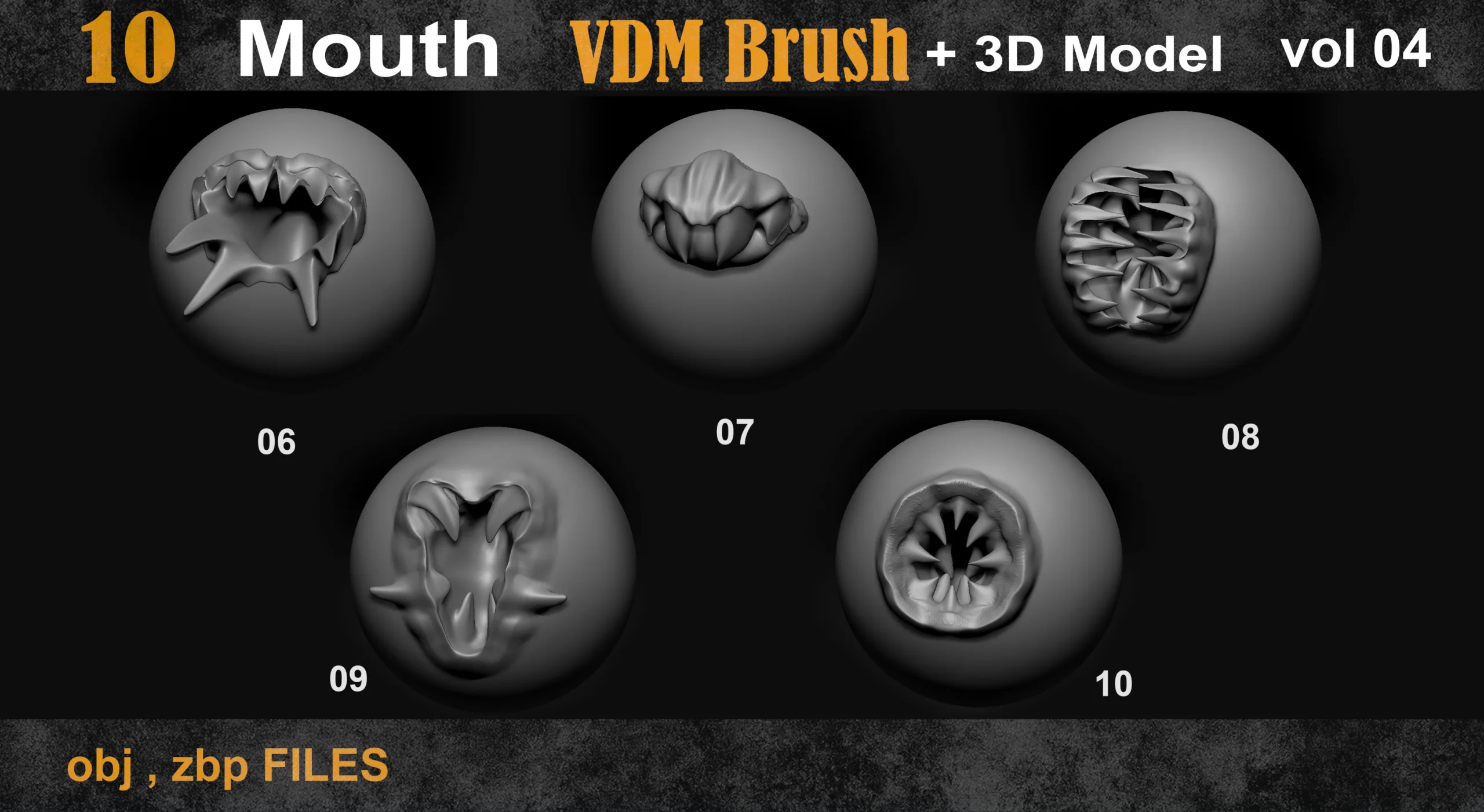 10 Mouth VDM Brush + 3d Model Vol 04