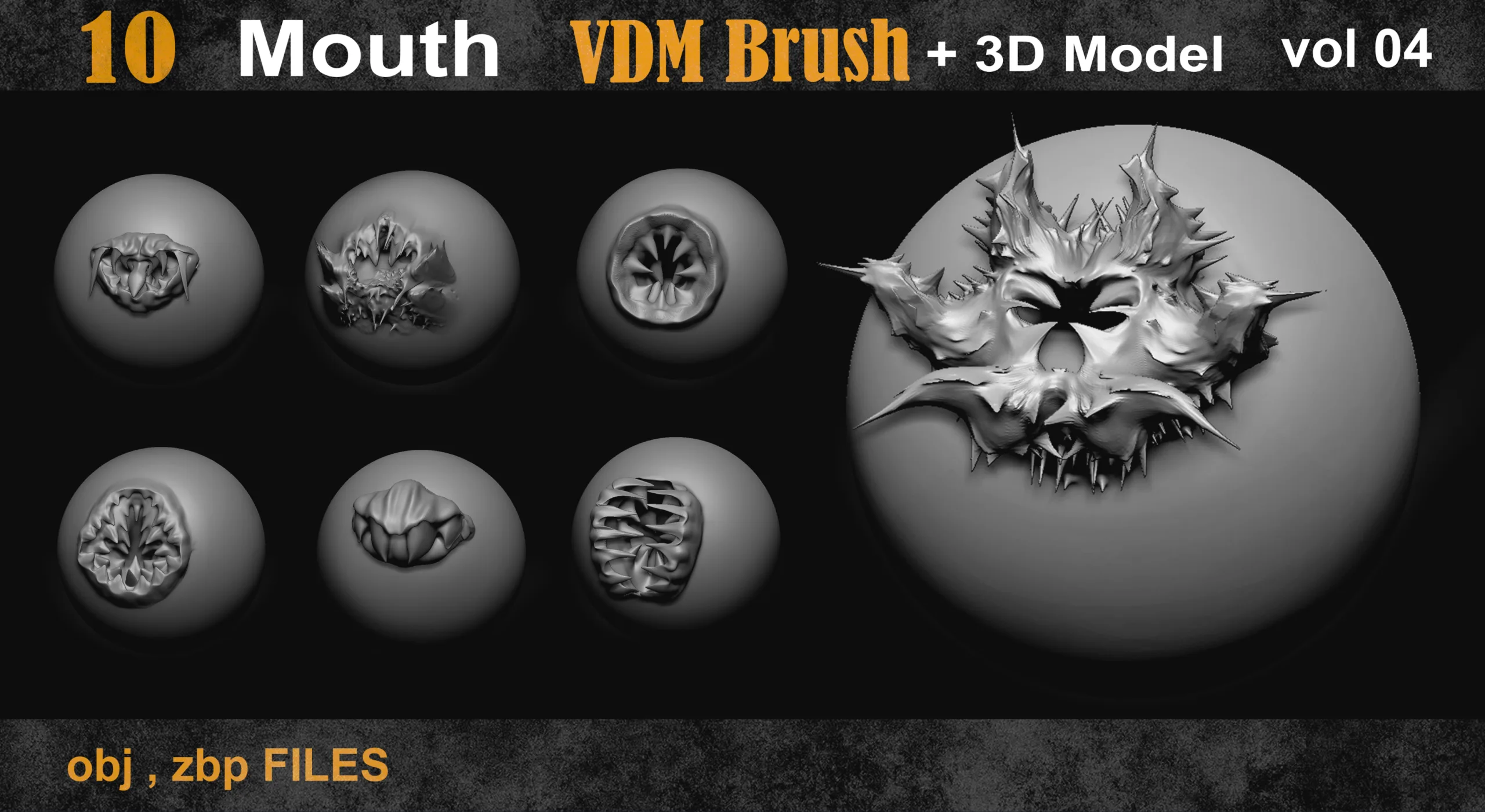 10 Mouth VDM Brush + 3d Model Vol 04