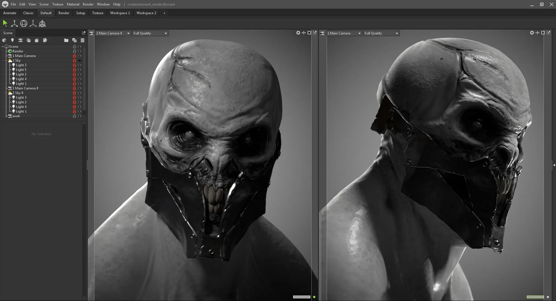 Creature in mask FULL video process in normal speed + project files (without explanation)