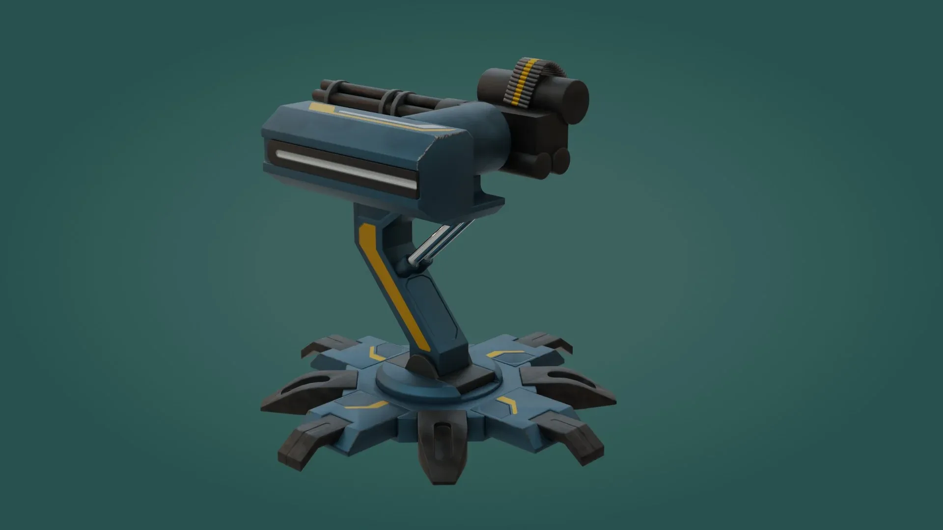 Sci-fi Turret - Low Poly - Game Ready - PBR