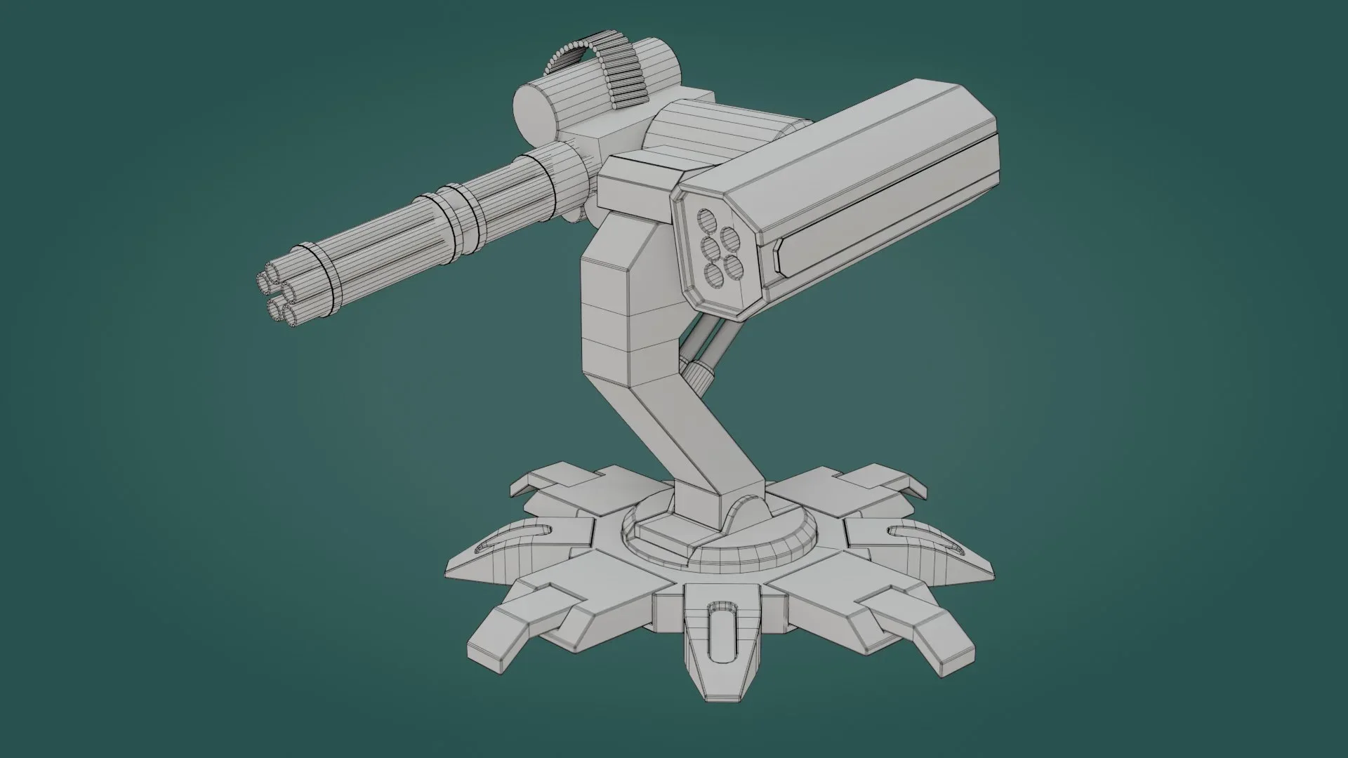 Sci-fi Turret - Low Poly - Game Ready - PBR