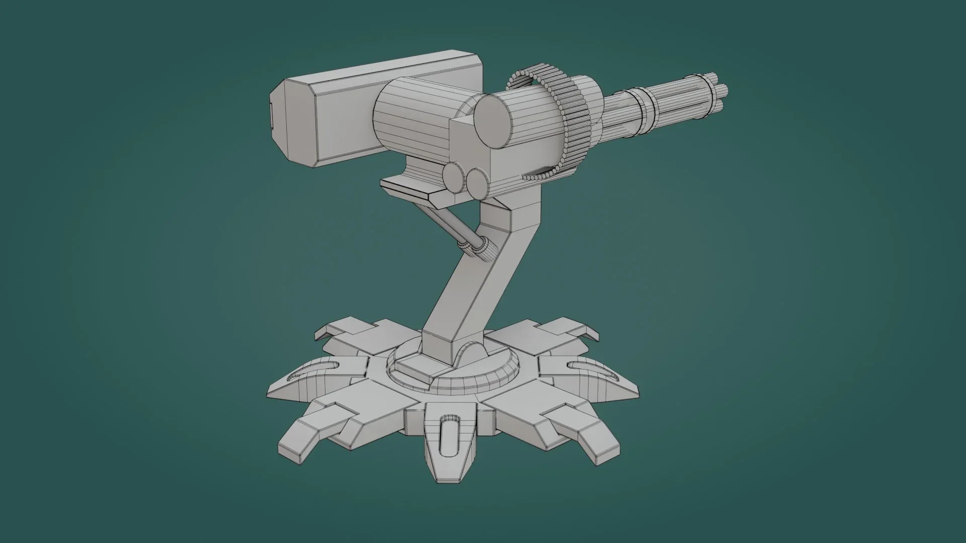 Sci-fi Turret - Low Poly - Game Ready - PBR