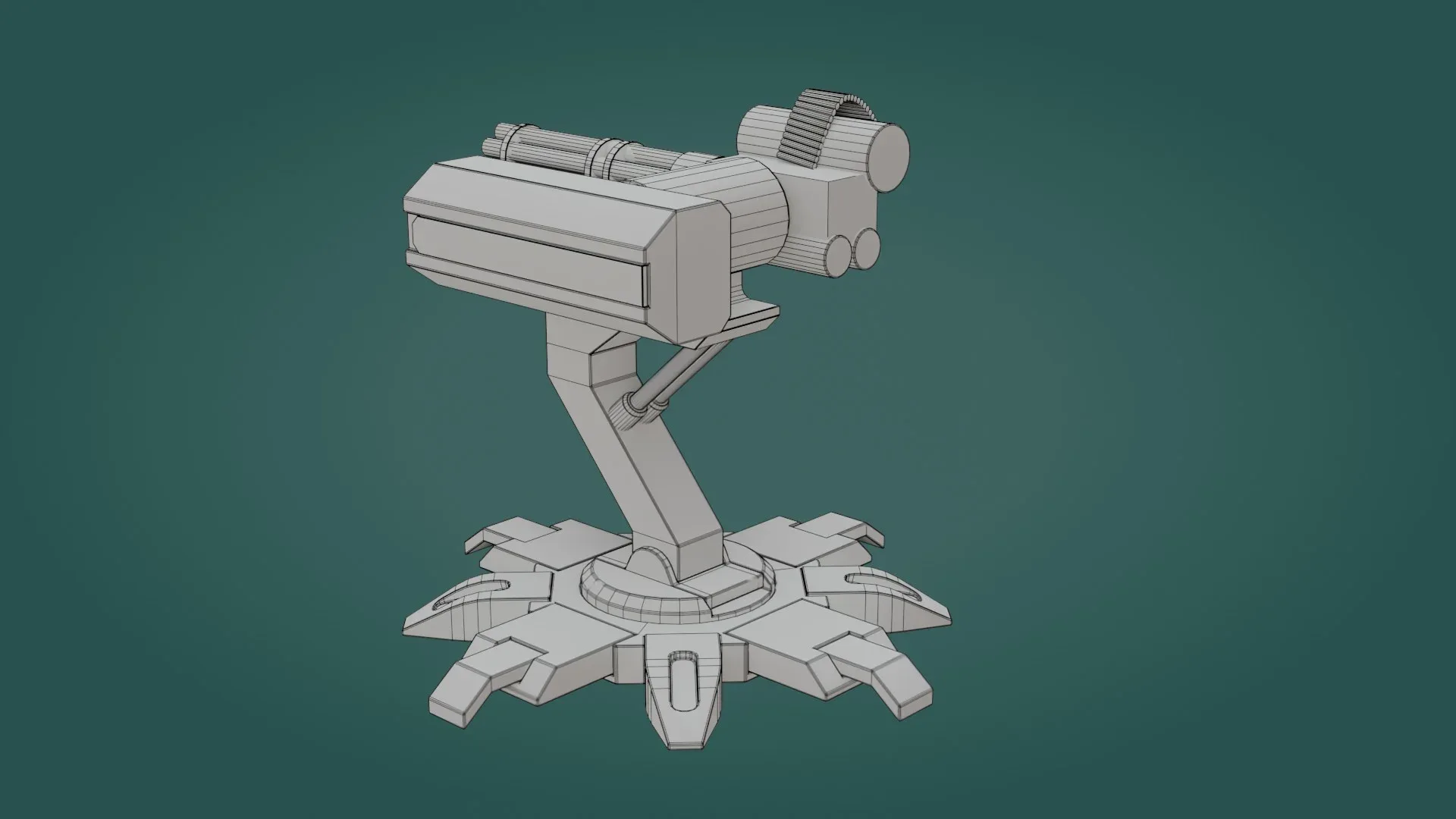 Sci-fi Turret - Low Poly - Game Ready - PBR