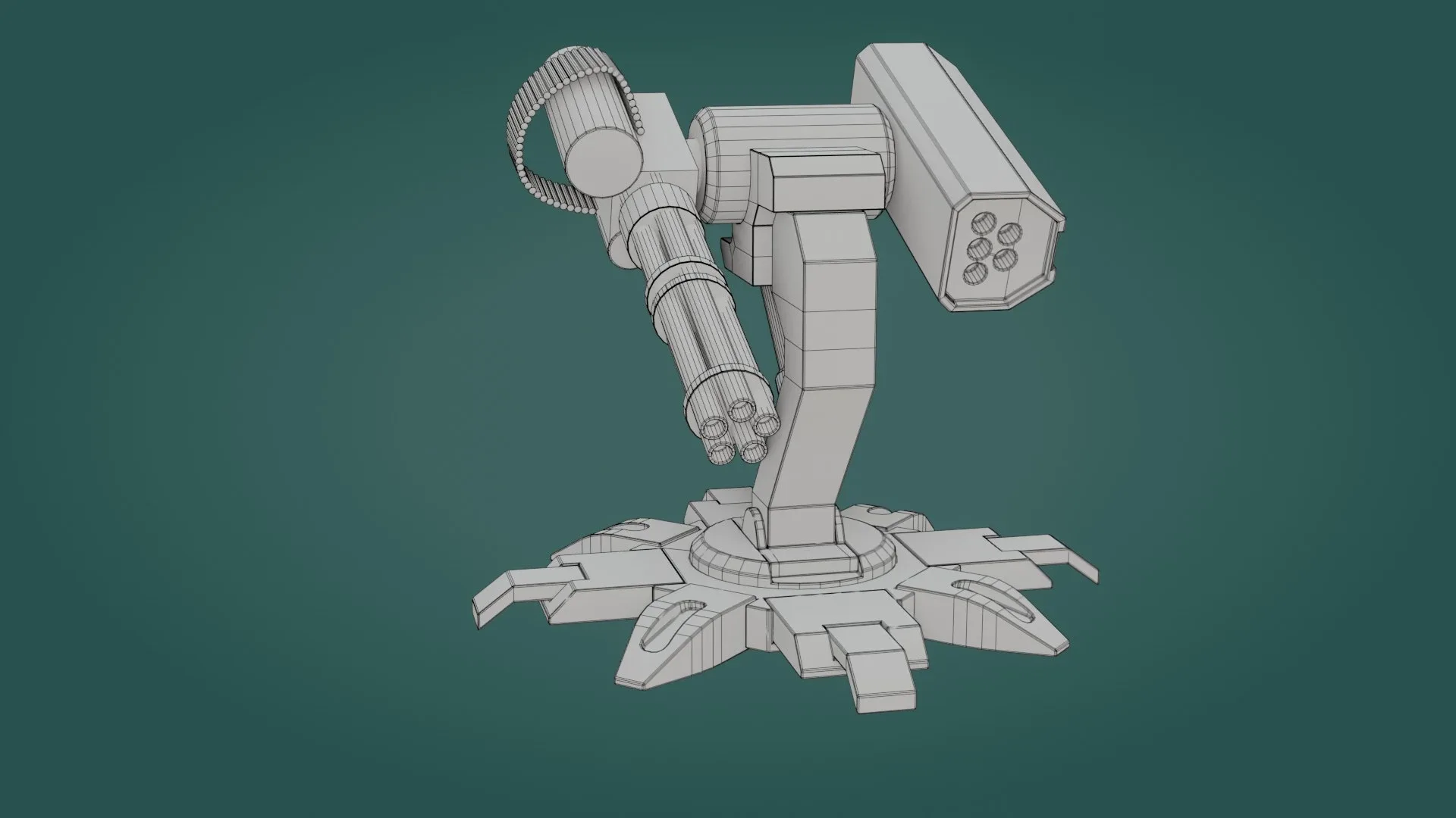 Sci-fi Turret - Low Poly - Game Ready - PBR