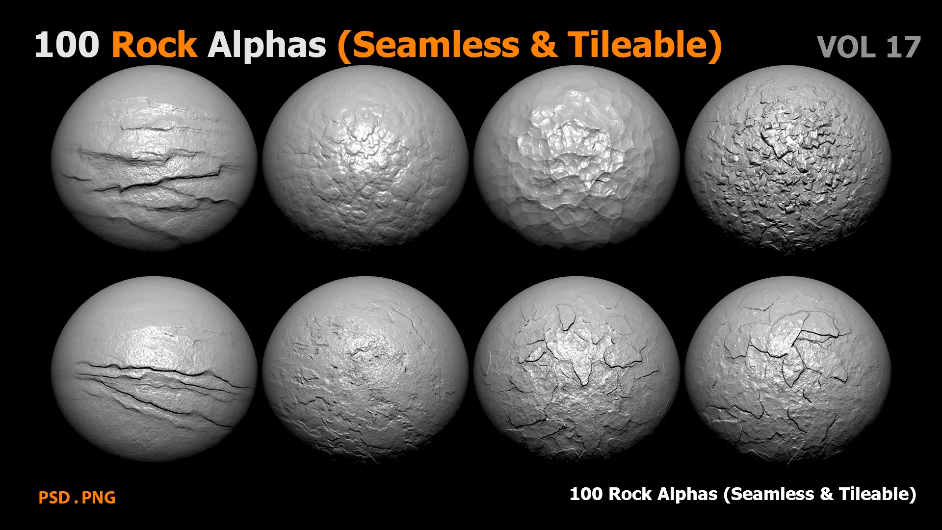 100 Rock Alphas(Seamless & Tileable)