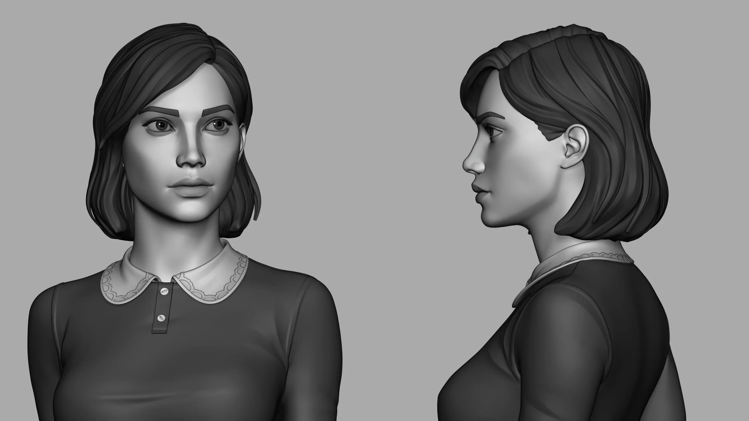 Female head | Girl portrait | Highpoly models |