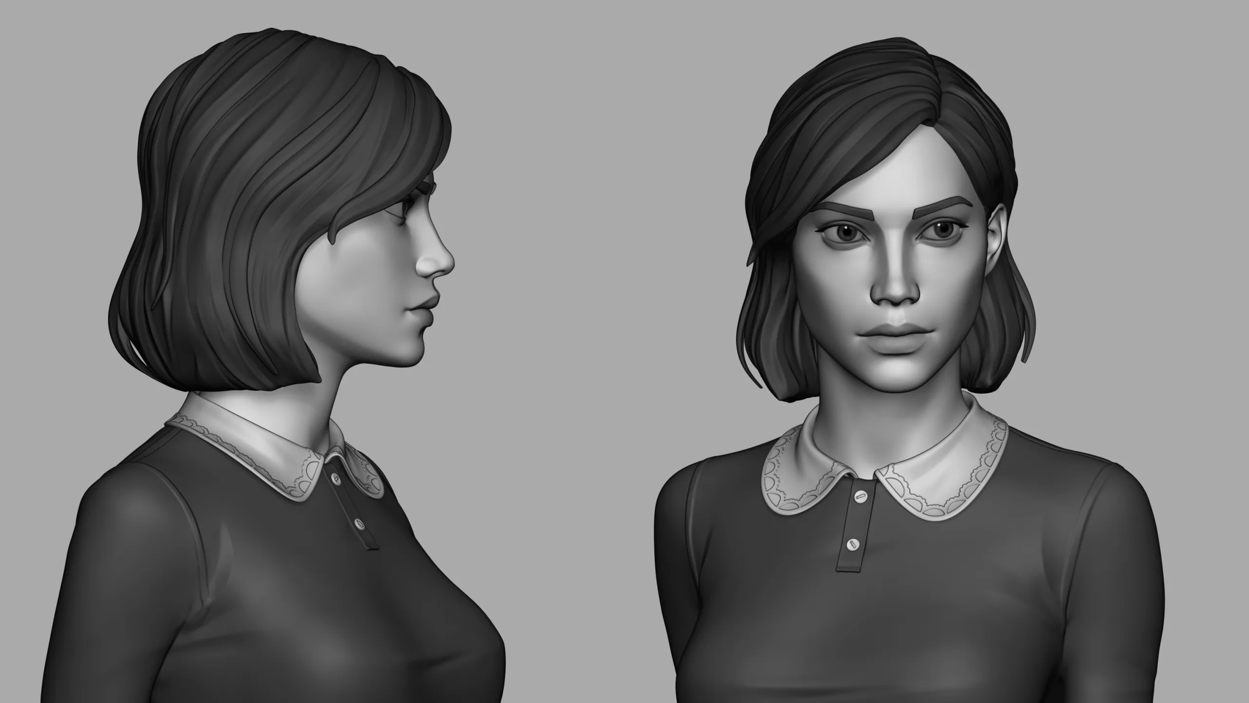 Female head | Girl portrait | Highpoly models |