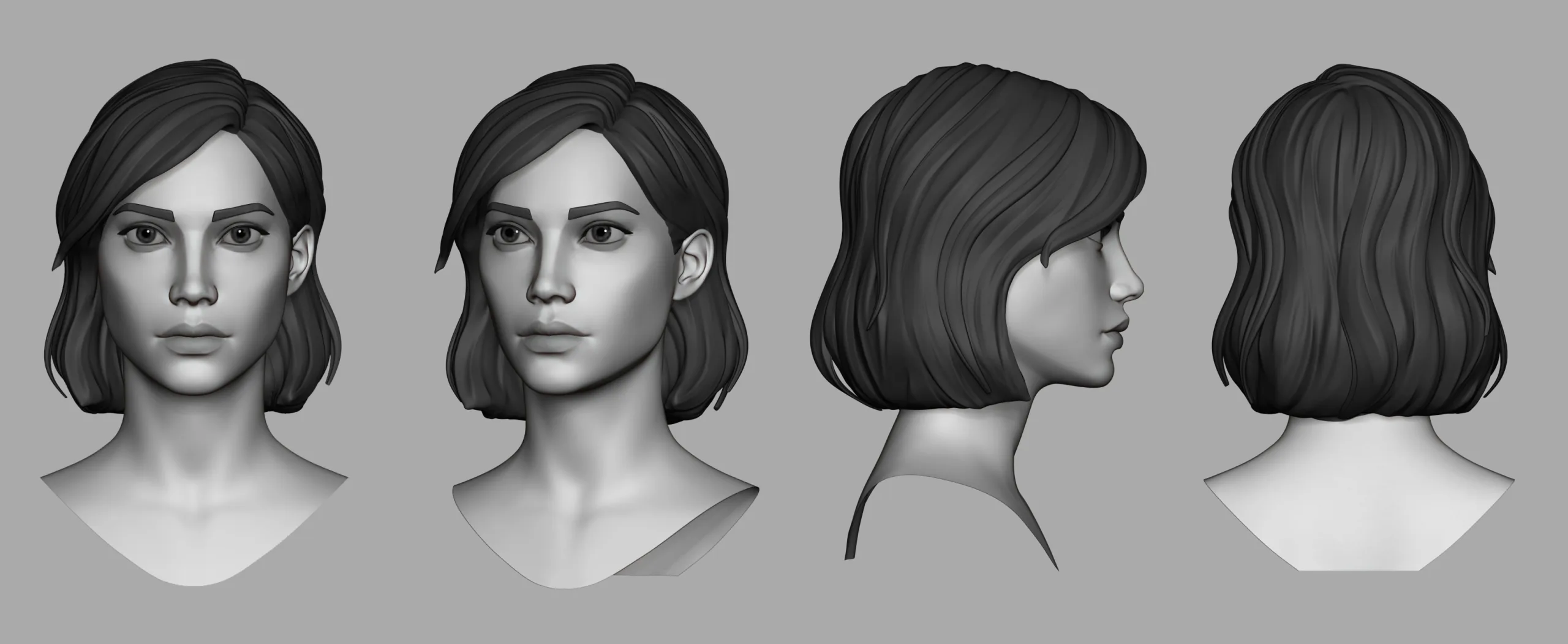 Female head | Girl portrait | Highpoly models |