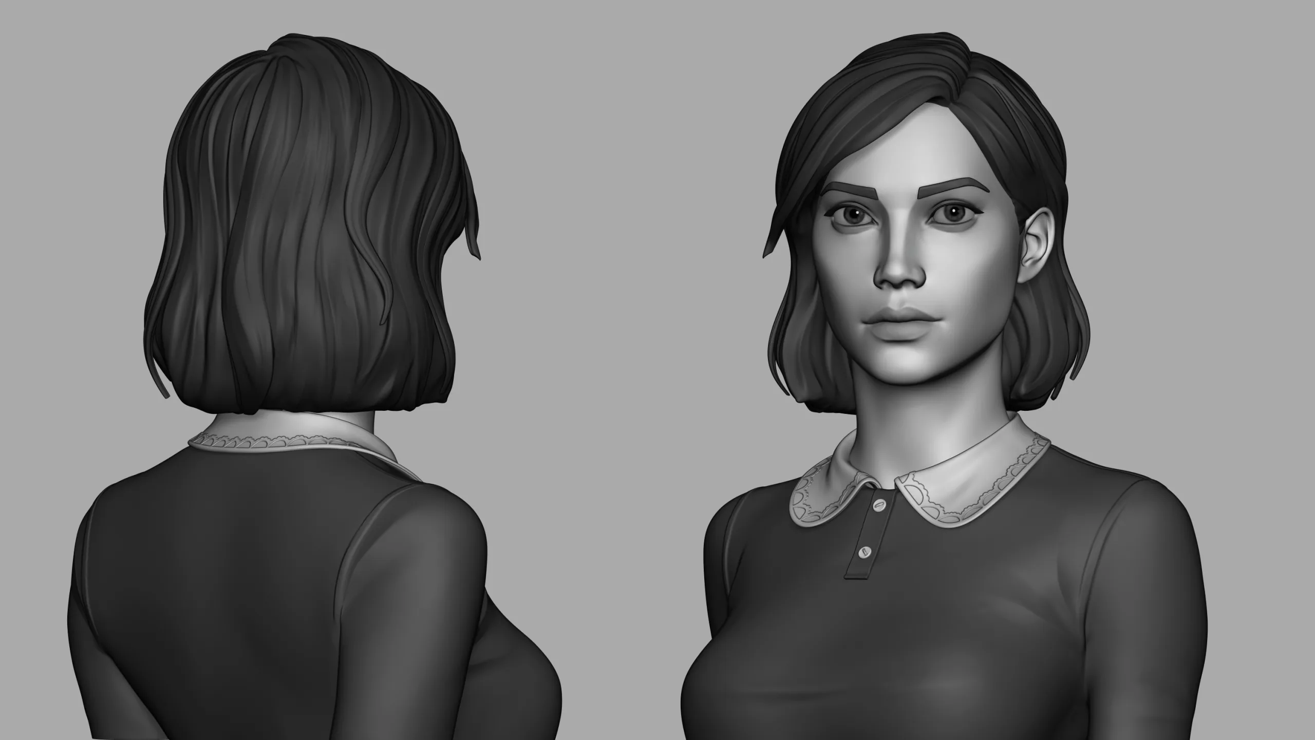 Female head | Girl portrait | Highpoly models |