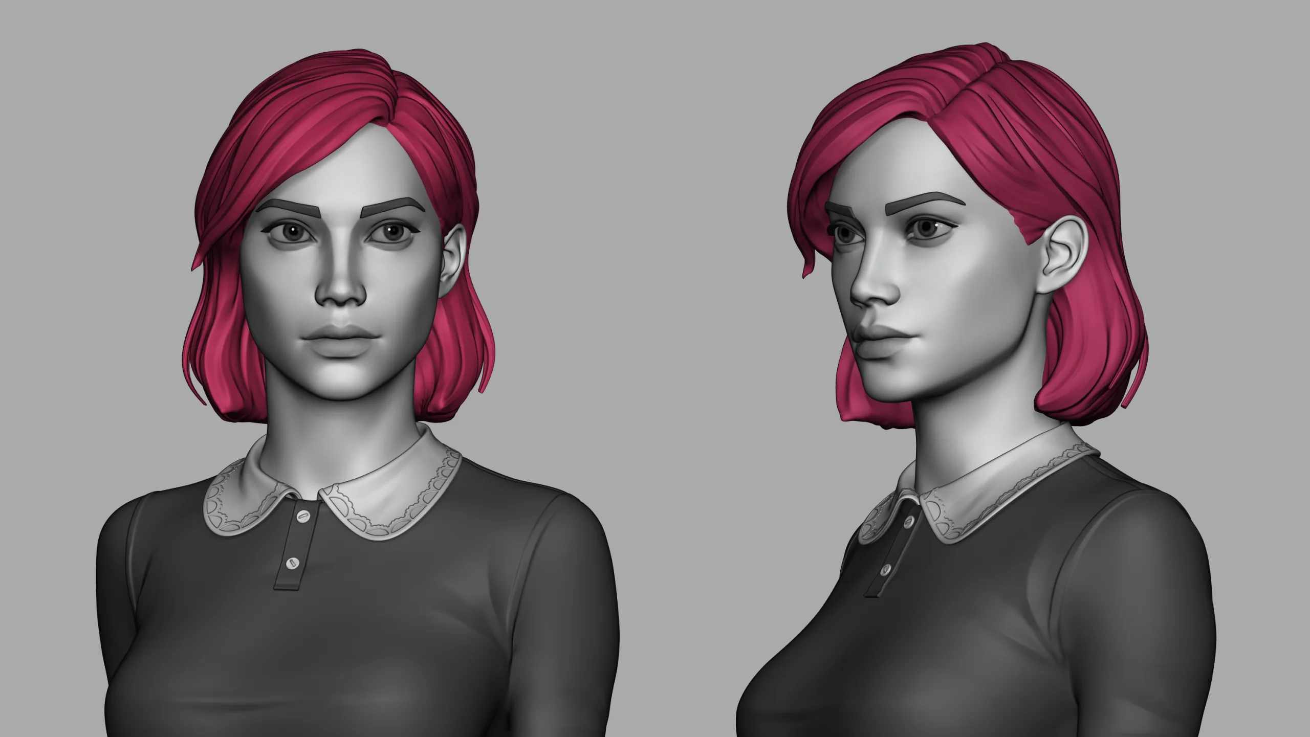 Female head | Girl portrait | Highpoly models |