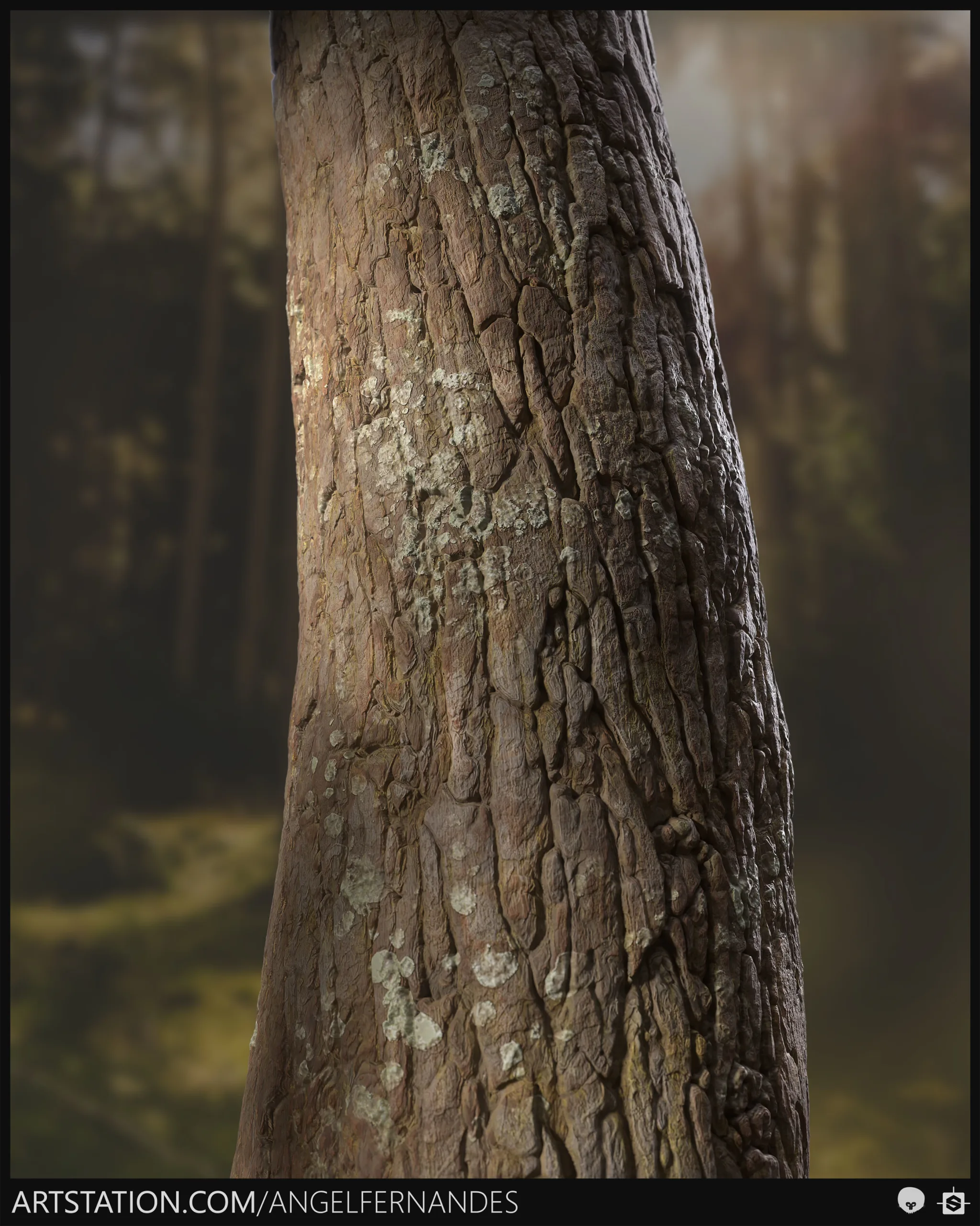 Tree Bark Moss Ivy Lichen Material - Substance Designer