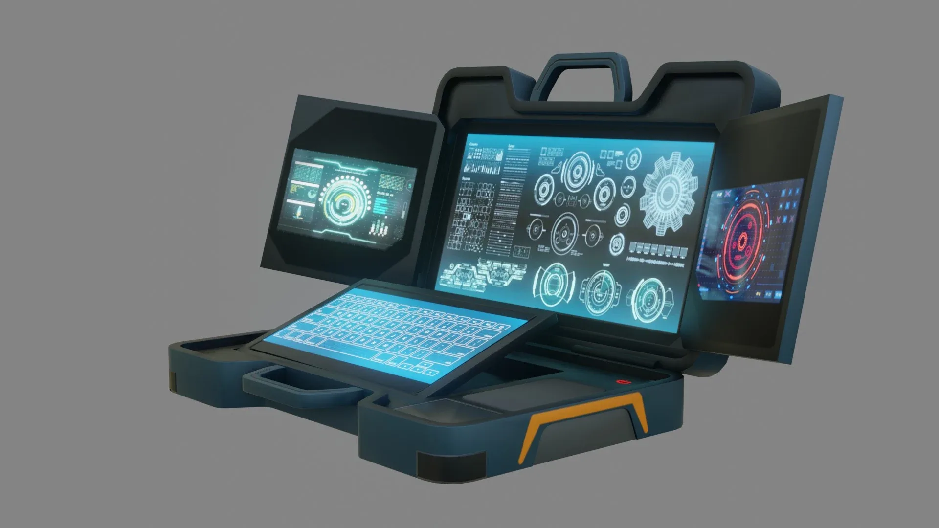 Sci-Fi Laptop - Low Poly - Game Ready - PBR