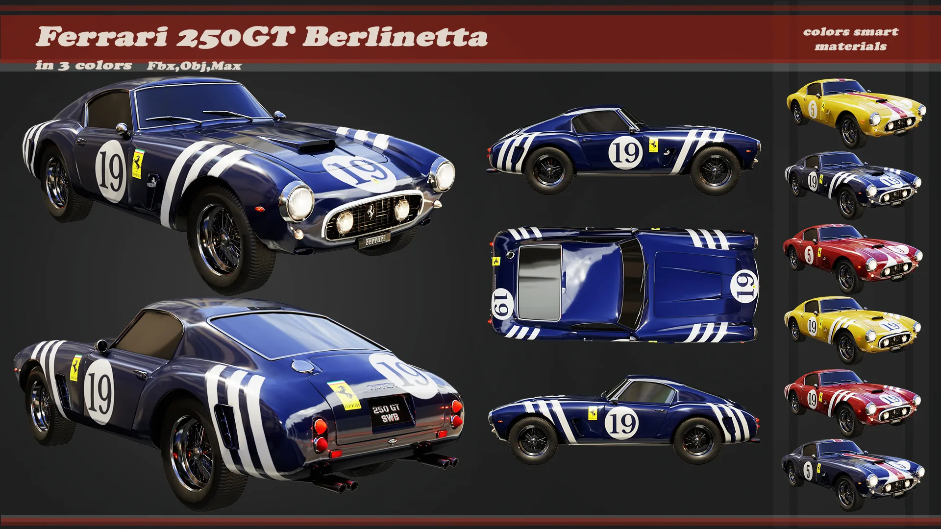 Ferrari 250GT SWB Berlinetta 3D Model