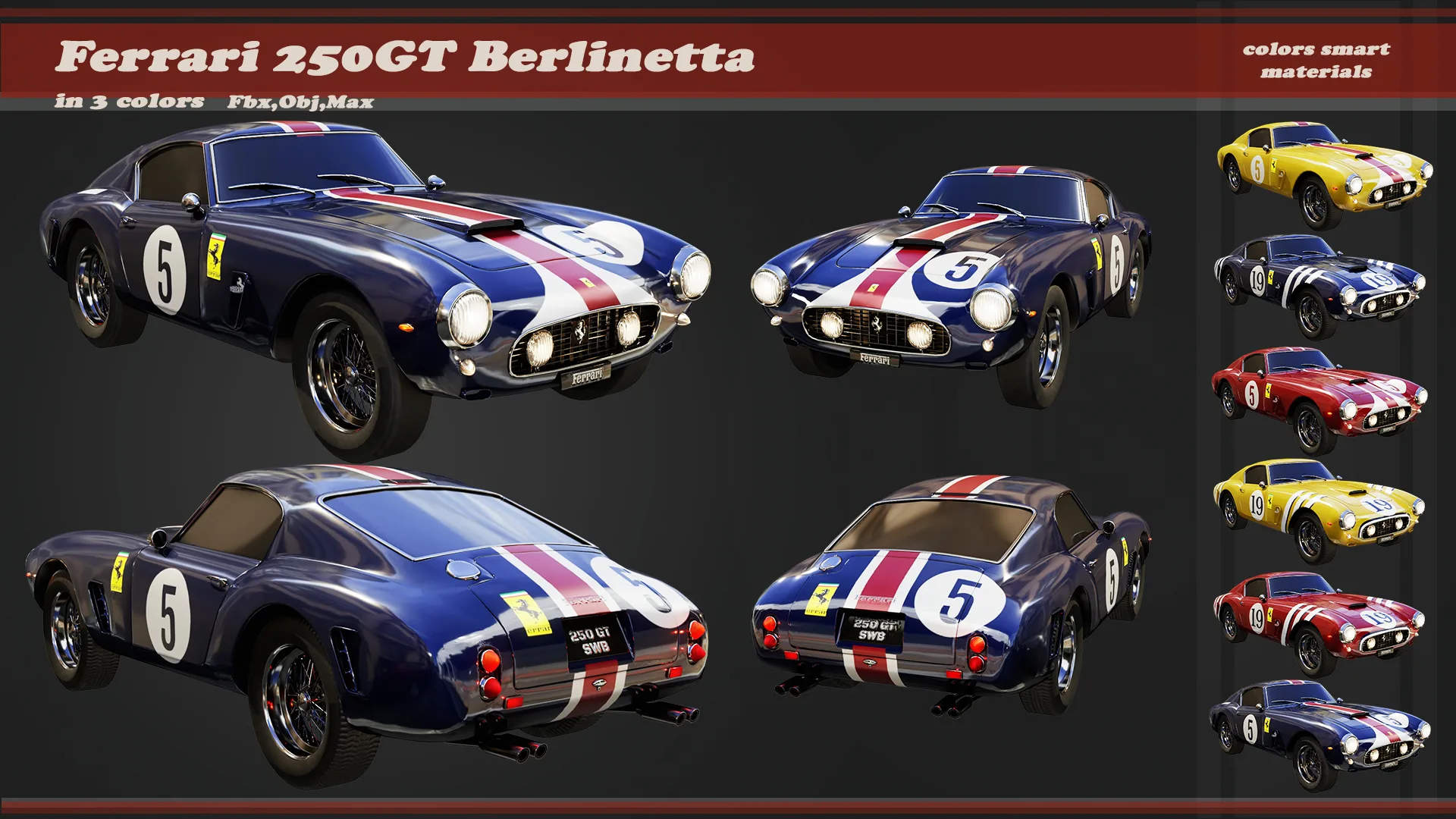 Ferrari 250GT SWB Berlinetta 3D Model