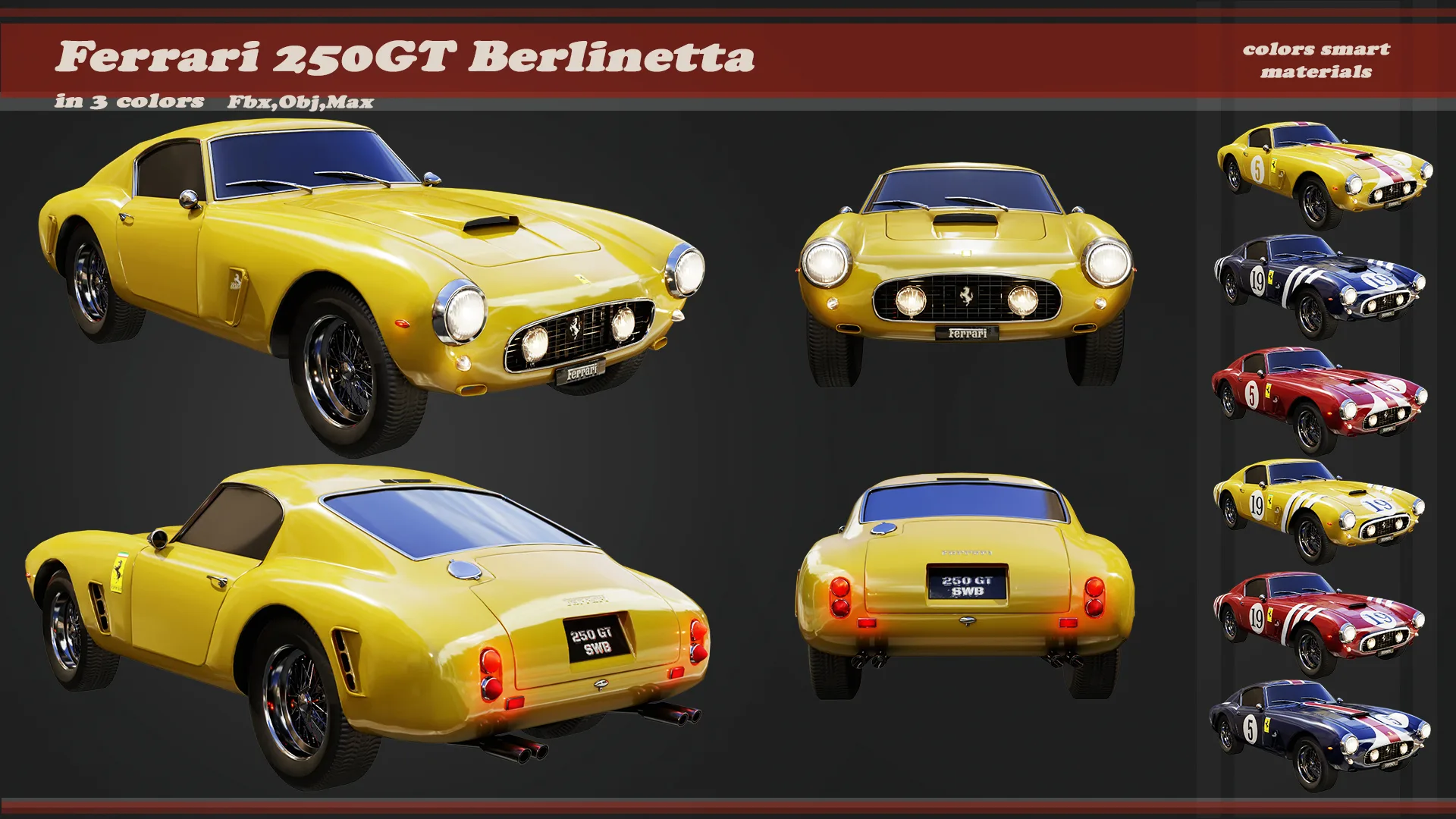 Ferrari 250GT SWB Berlinetta 3D Model