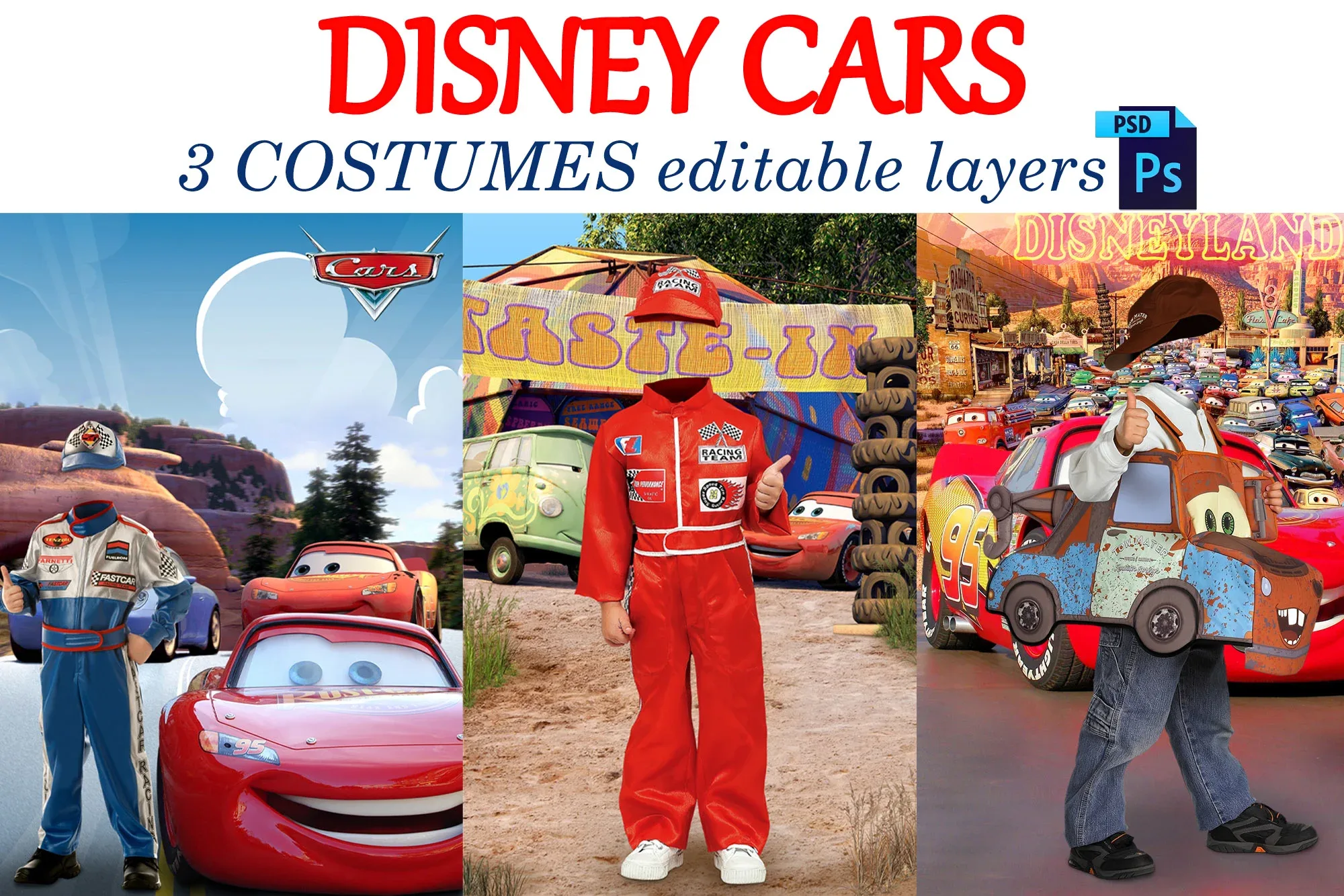 Disney Cars Backdrops, Costumes, editable layers, PSD, Disney background Lightning McQueen, Digital Disney scene, Cars Party, Cars race