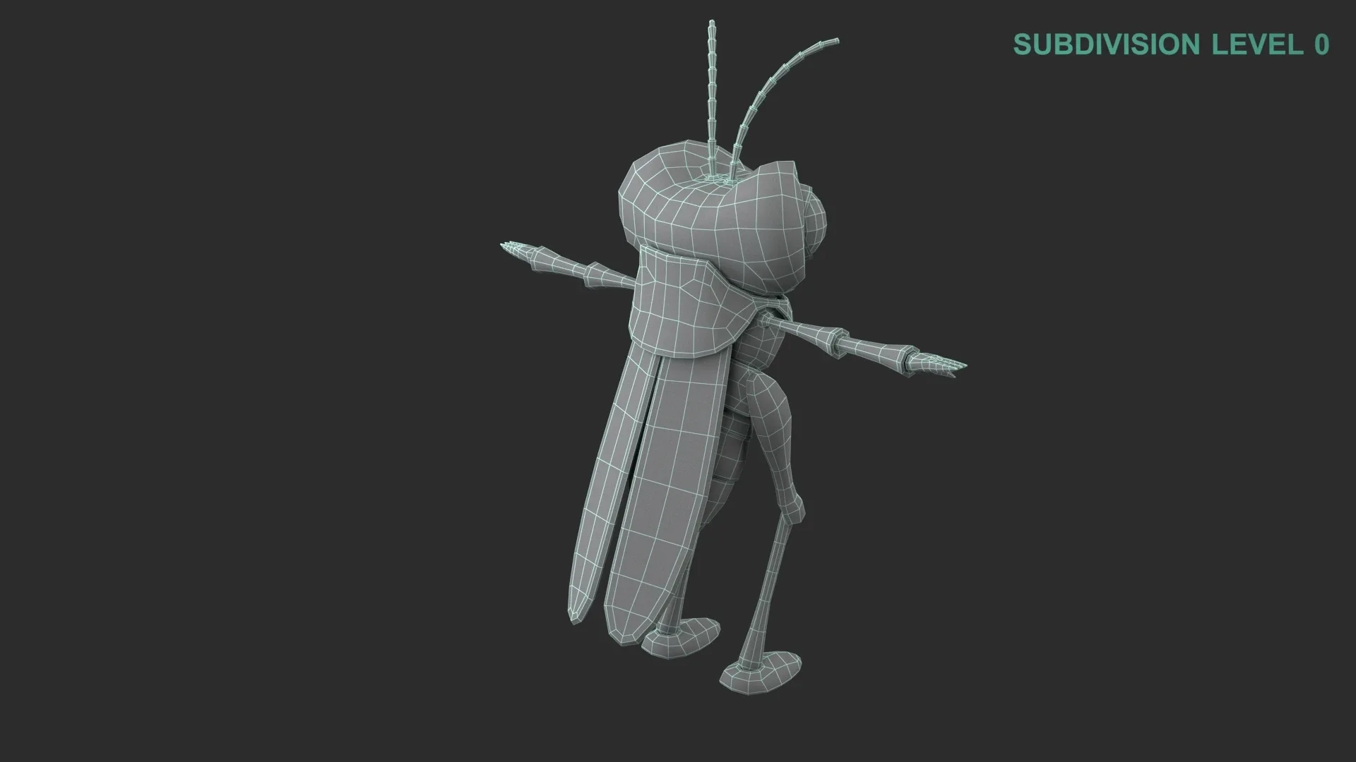 Cartoon Grasshopper Character