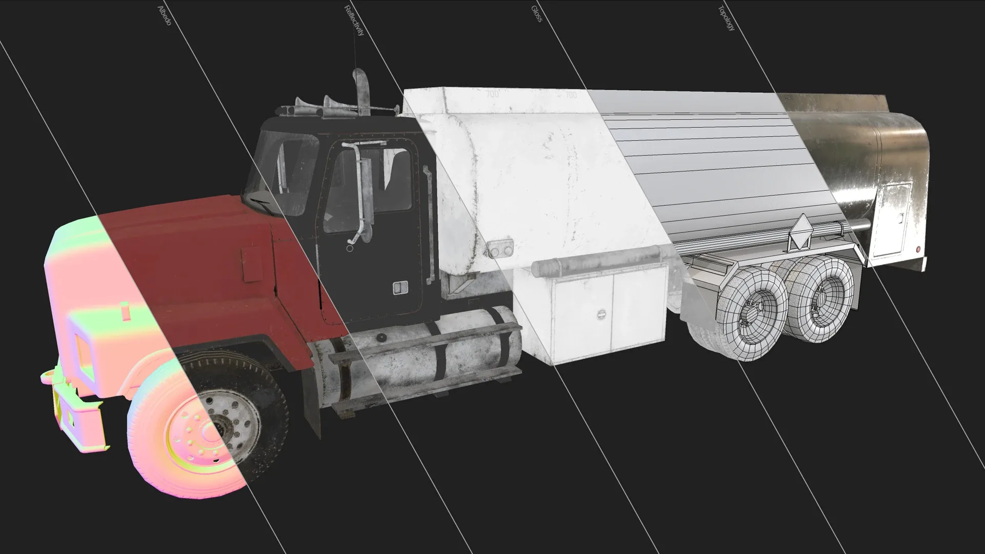 Classic Fuel Truck - Low Poly