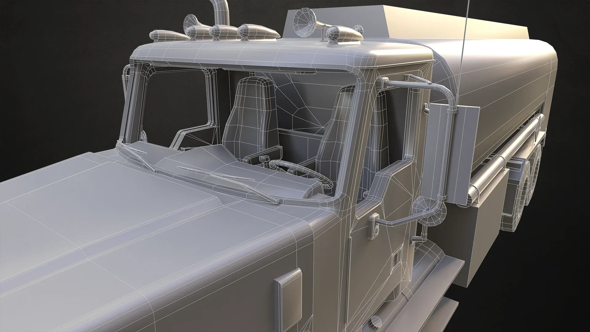 Classic Fuel Truck - Low Poly