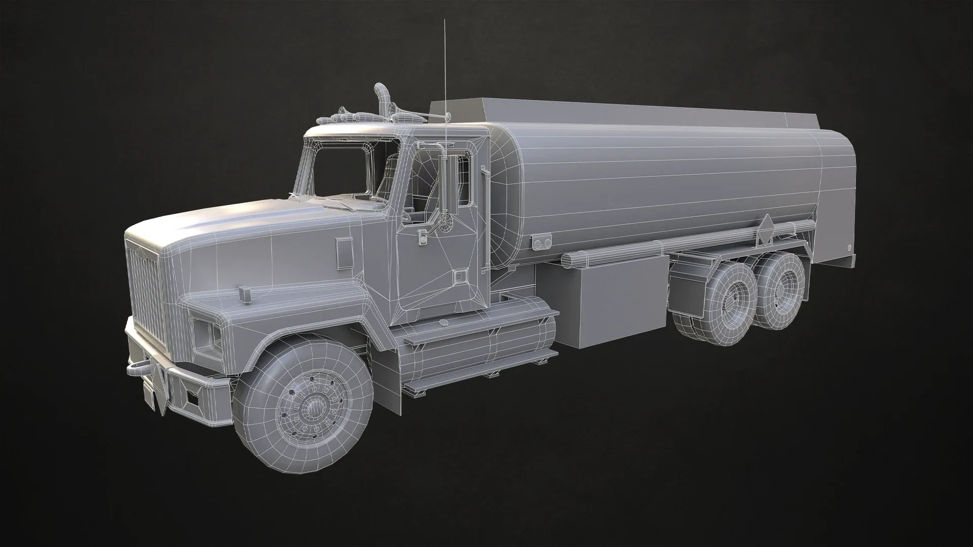 Classic Fuel Truck - Low Poly