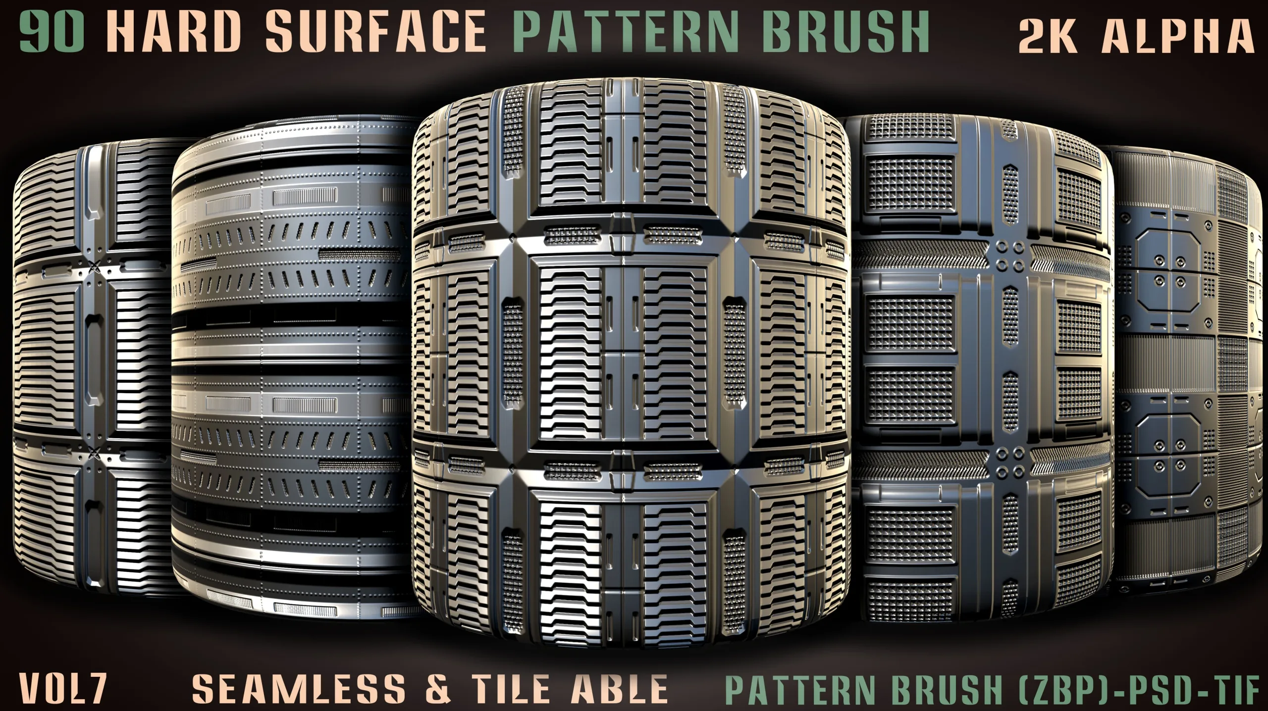 90 Hard Surface Pattern Alpha Brush-vol7