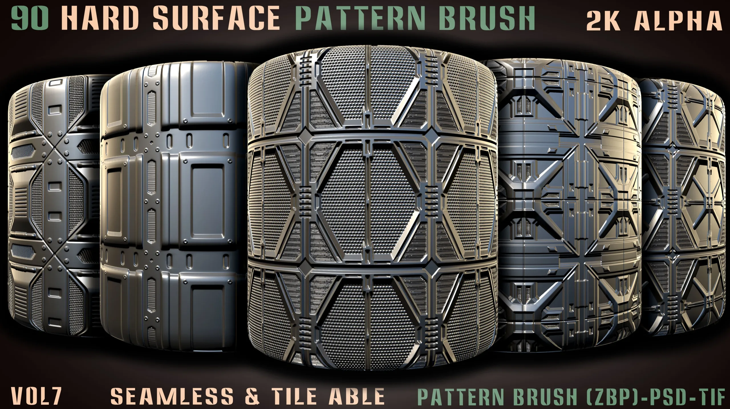 90 Hard Surface Pattern Alpha Brush-vol7